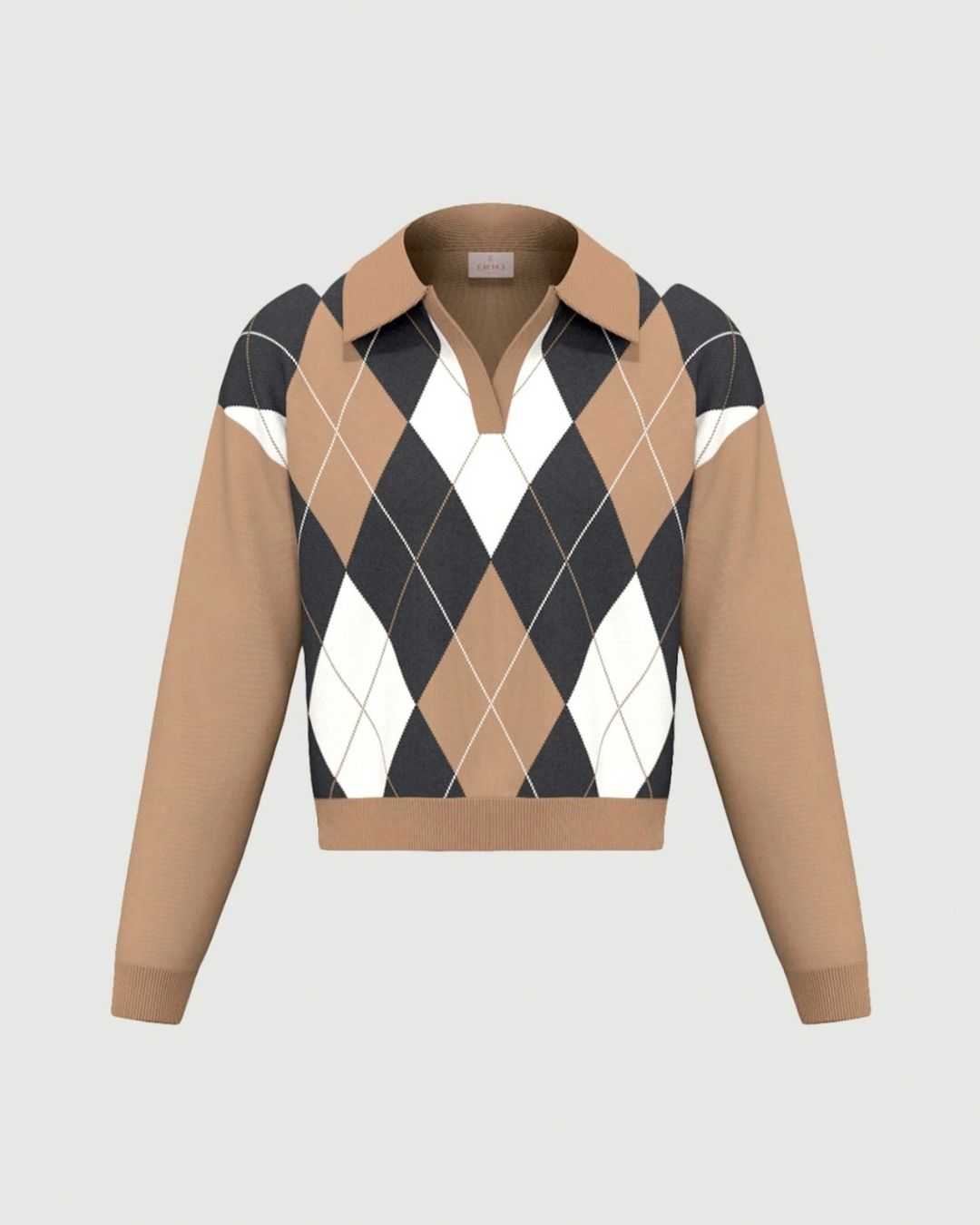 Polo crop in maglia stretch Emmottanta Cammello 2625366121200 007 EMME MARELLA