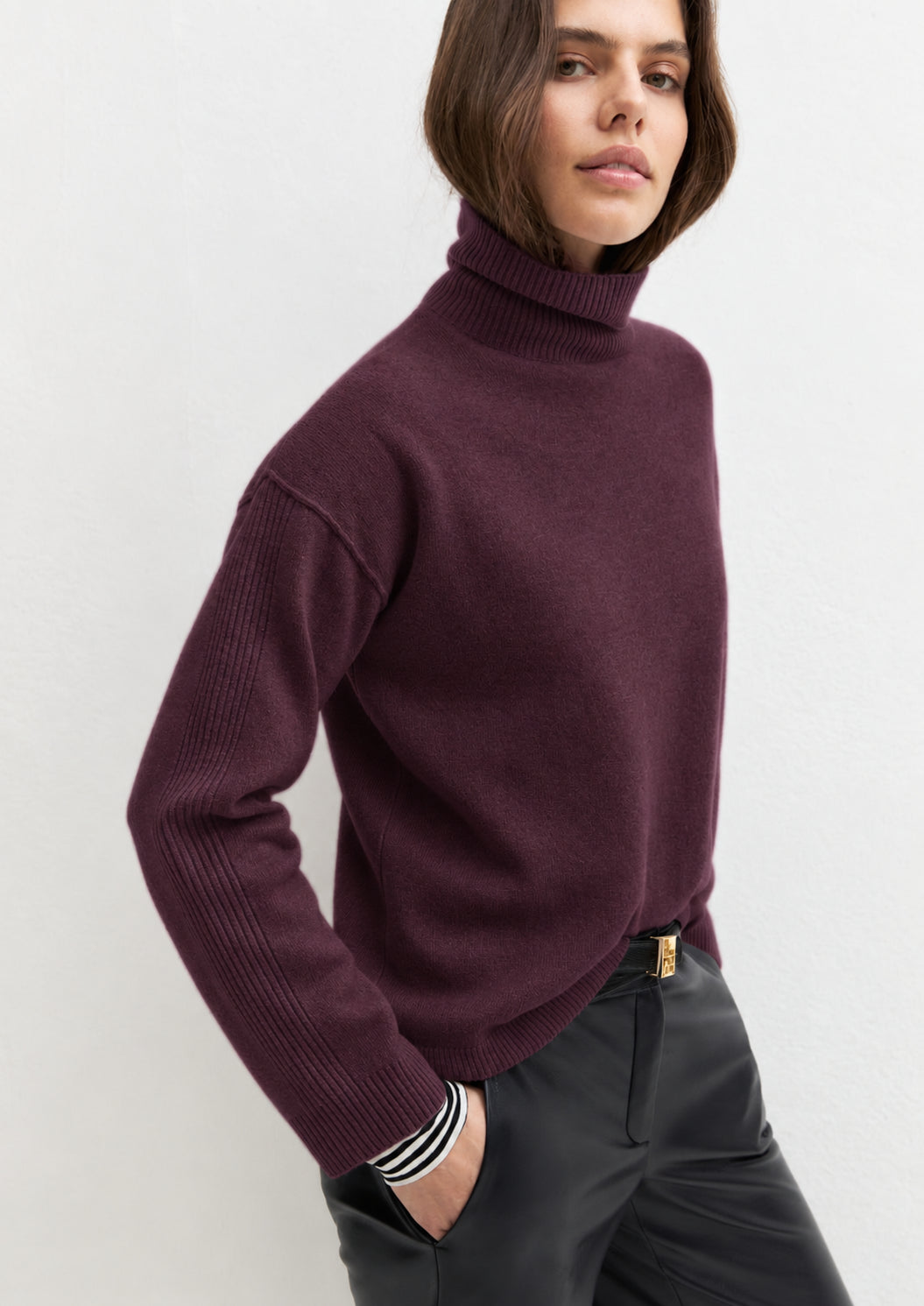 Maglia a collo alto in pura lana Emmedicola Bordeaux 2625366262200 005 EMME MARELLA