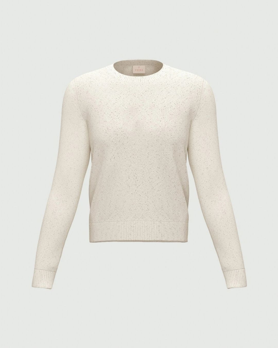 Maglia girocollo con paillette Emmcocco Panna 2625366272200 001 EMME MARELLA