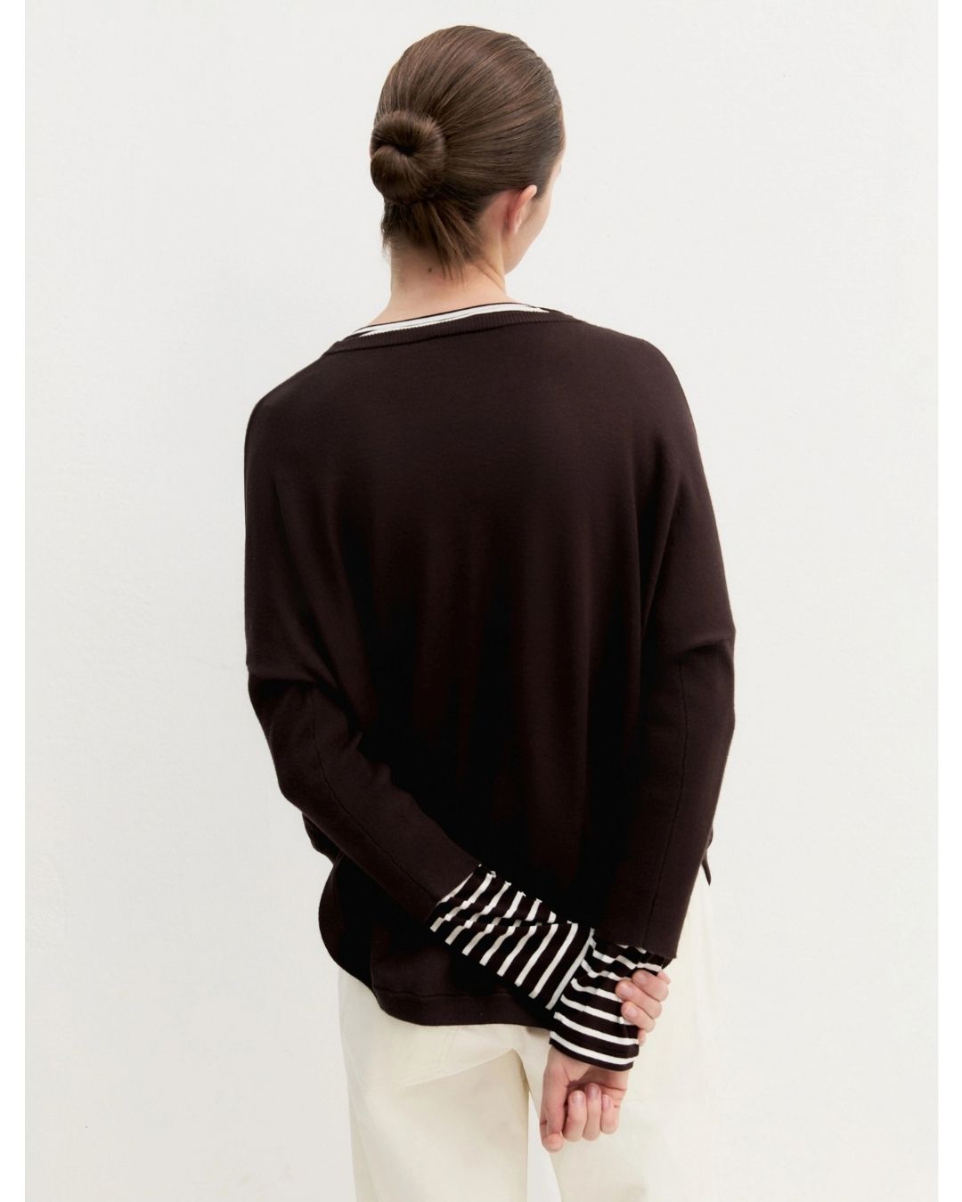 Maglia over in viscosa stretch Emmcurvato Testa di moro 2625366281200 008 EMME MARELLA