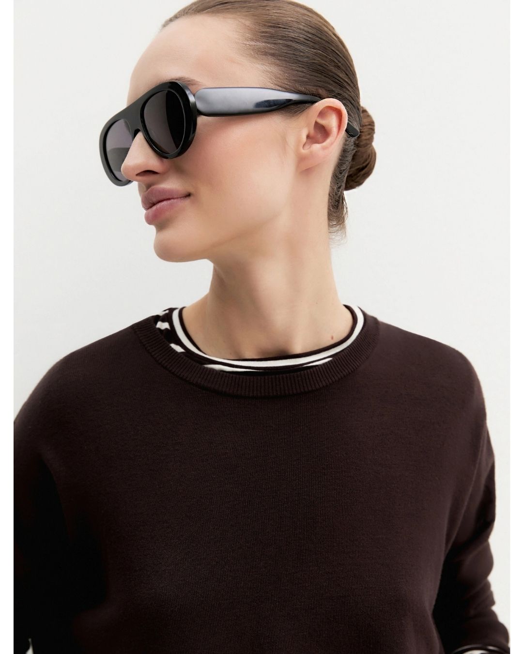 Maglia over in viscosa stretch Emmcurvato Testa di moro 2625366281200 008 EMME MARELLA