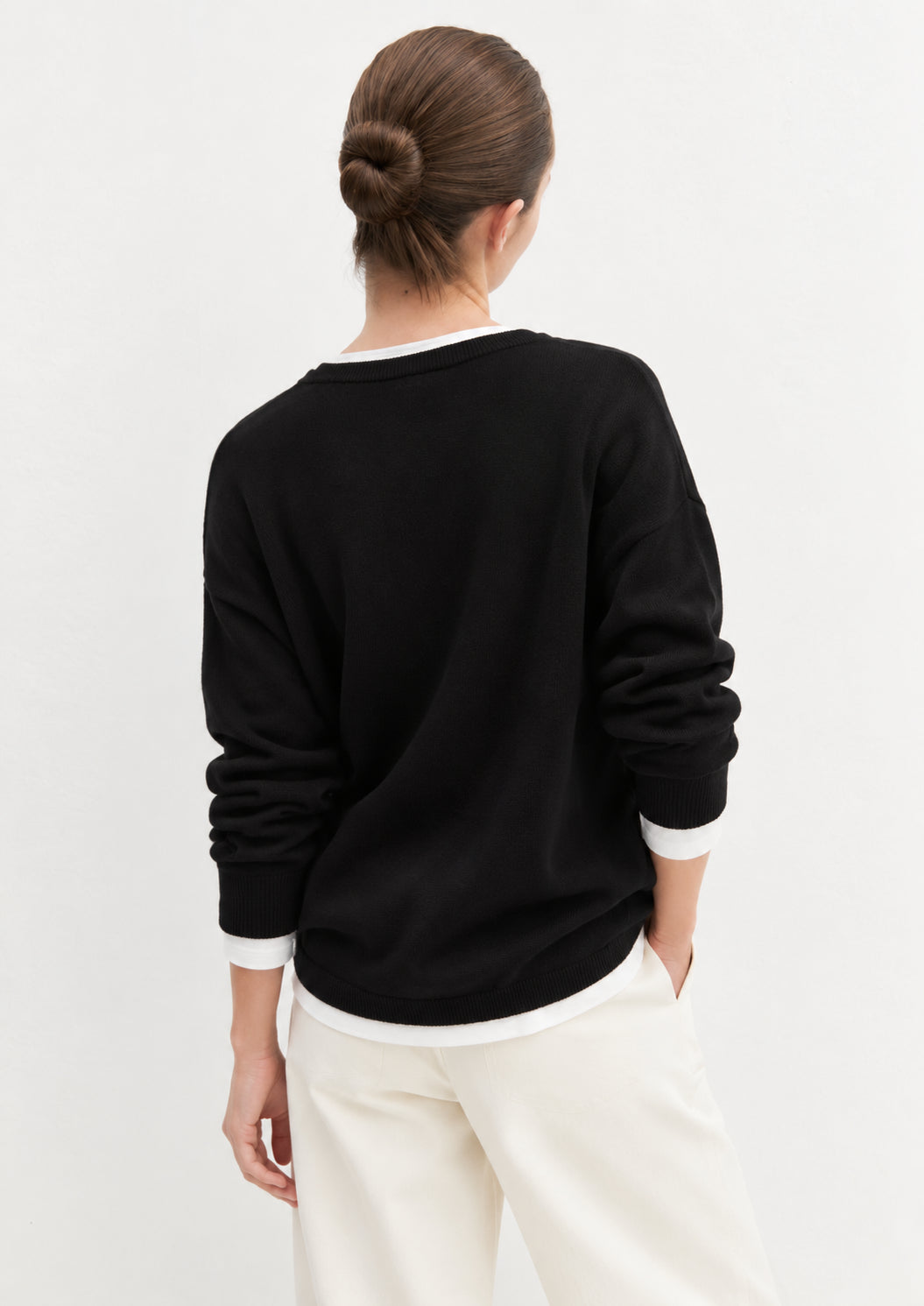 Maglia over in viscosa stretch Emmcurvato Nero 2625366281200 016 EMME MARELLA