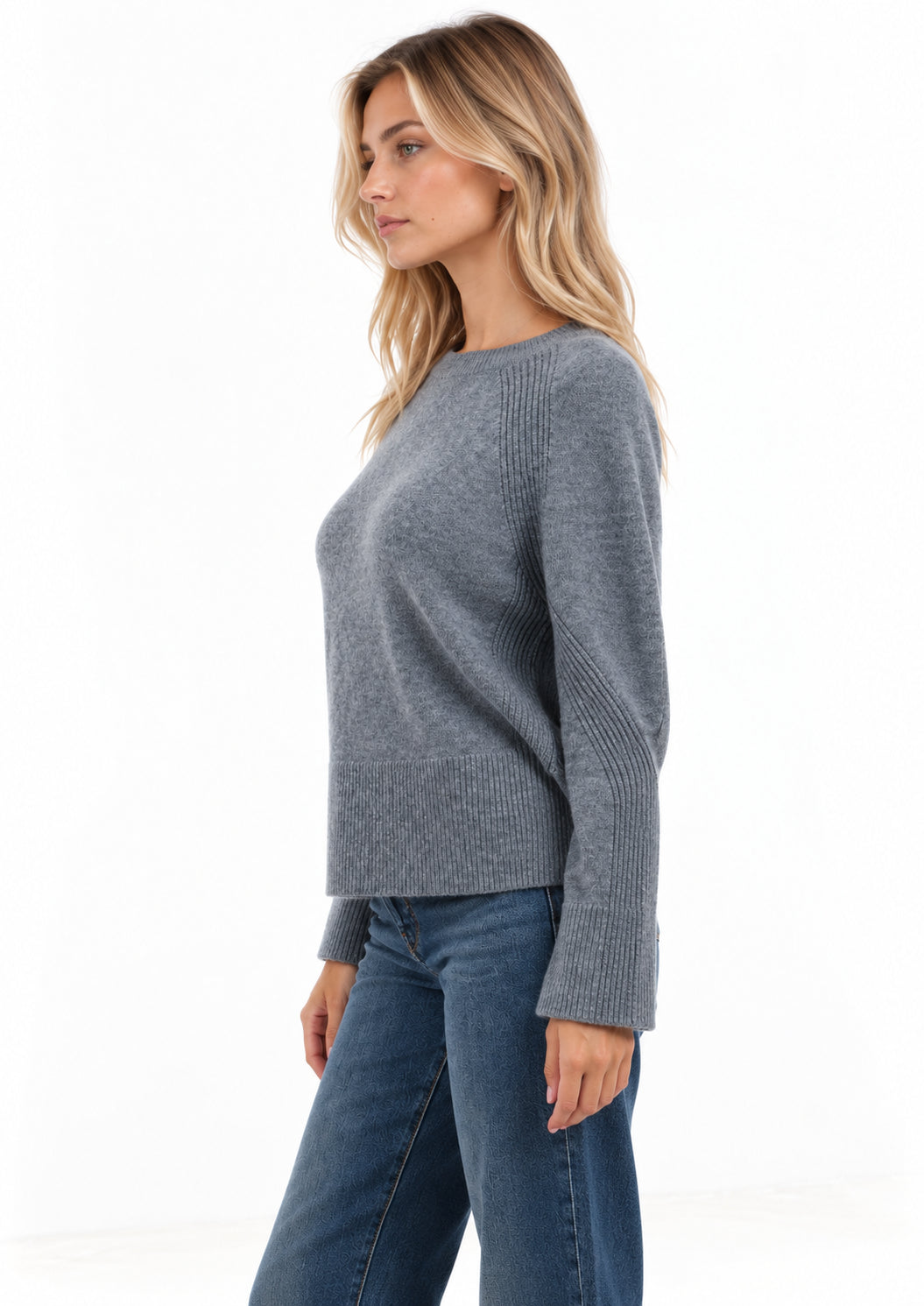 Maglia in filato di misto lana merinos Emmarcadia Grigio Chiaro Melange 2625366312200 005 EMME MARELLA