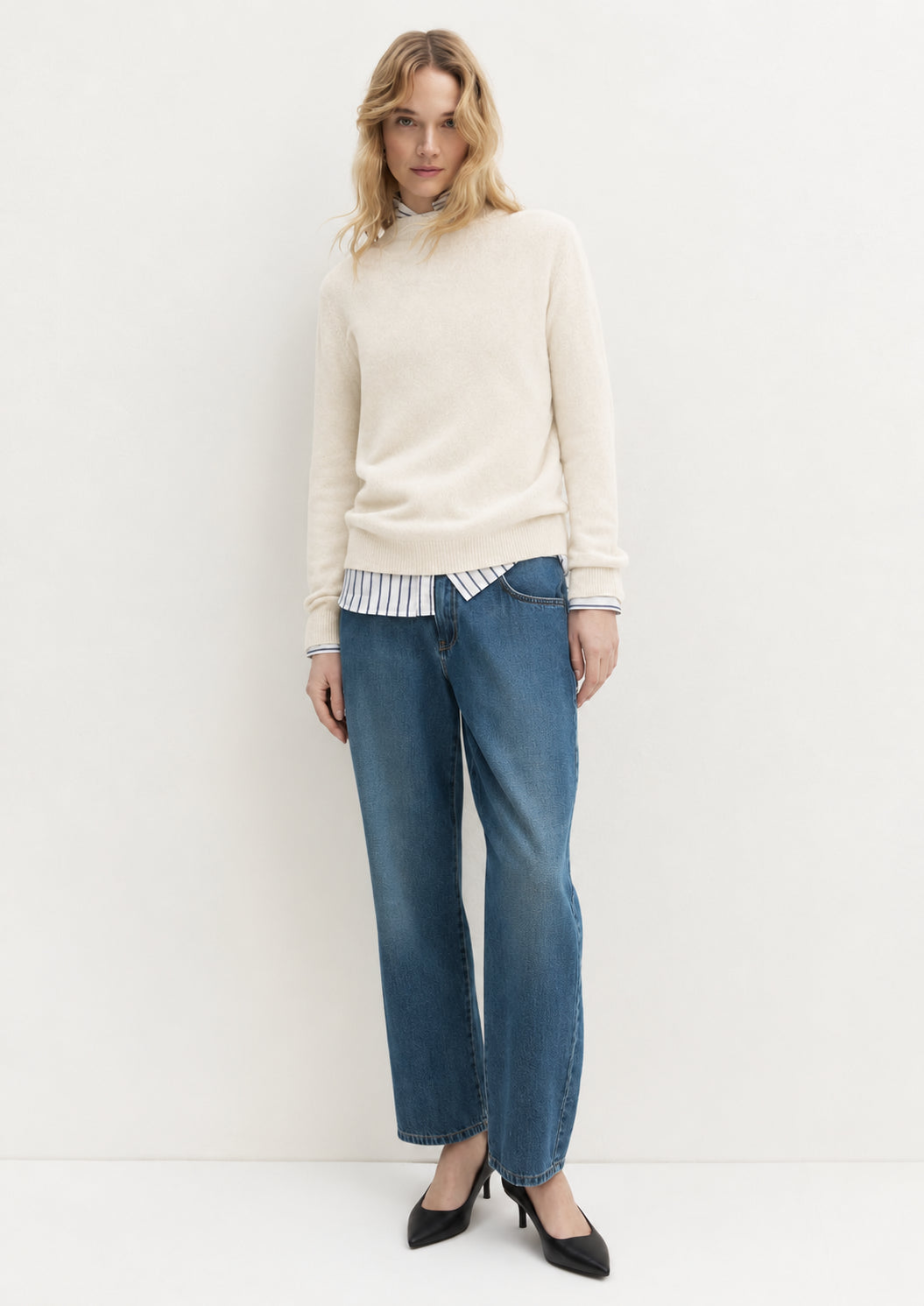 Maglia in misto cashmere Emmnetto Avorio 2625366371200 001 EMME MARELLA
