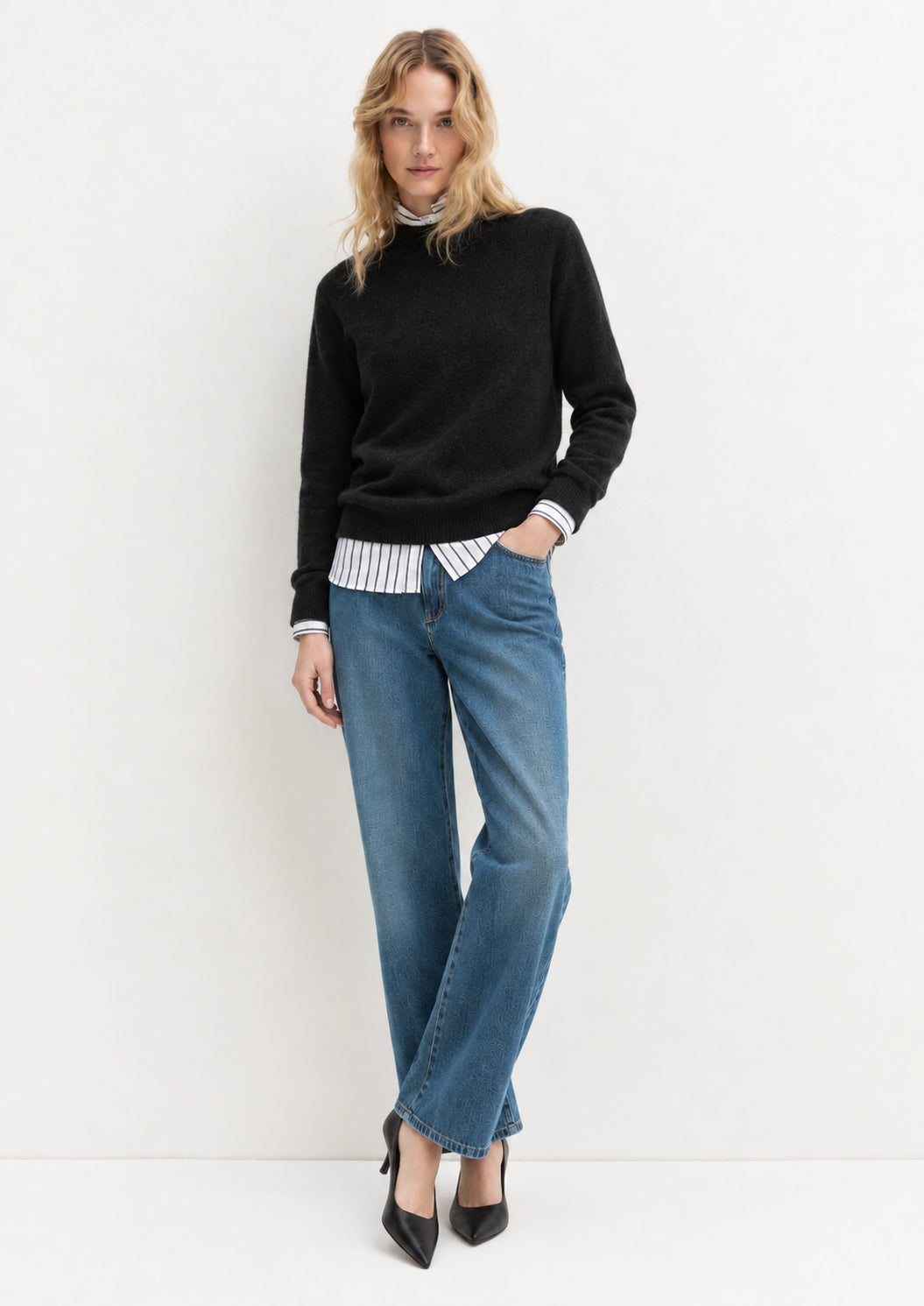 Maglia in misto cashmere Emmnetto Nero 2625366371200 008 EMME MARELLA