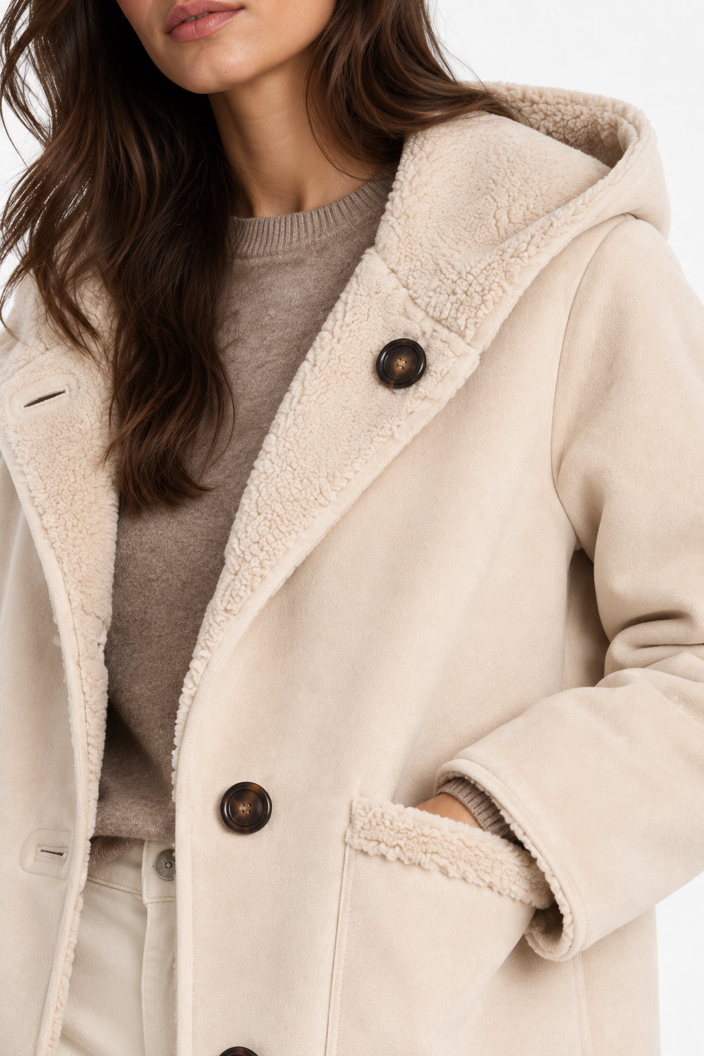 Parka in jersey dal finish vellutato reversibile Emmottone Beige 2625456061200 001 EMME MARELLA