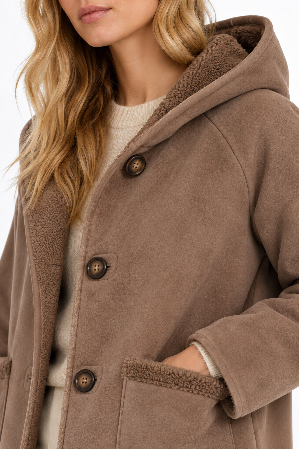 Parka in jersey dal finish vellutato reversibile Emmottone Tortora 2625456061200 002 EMME MARELLA