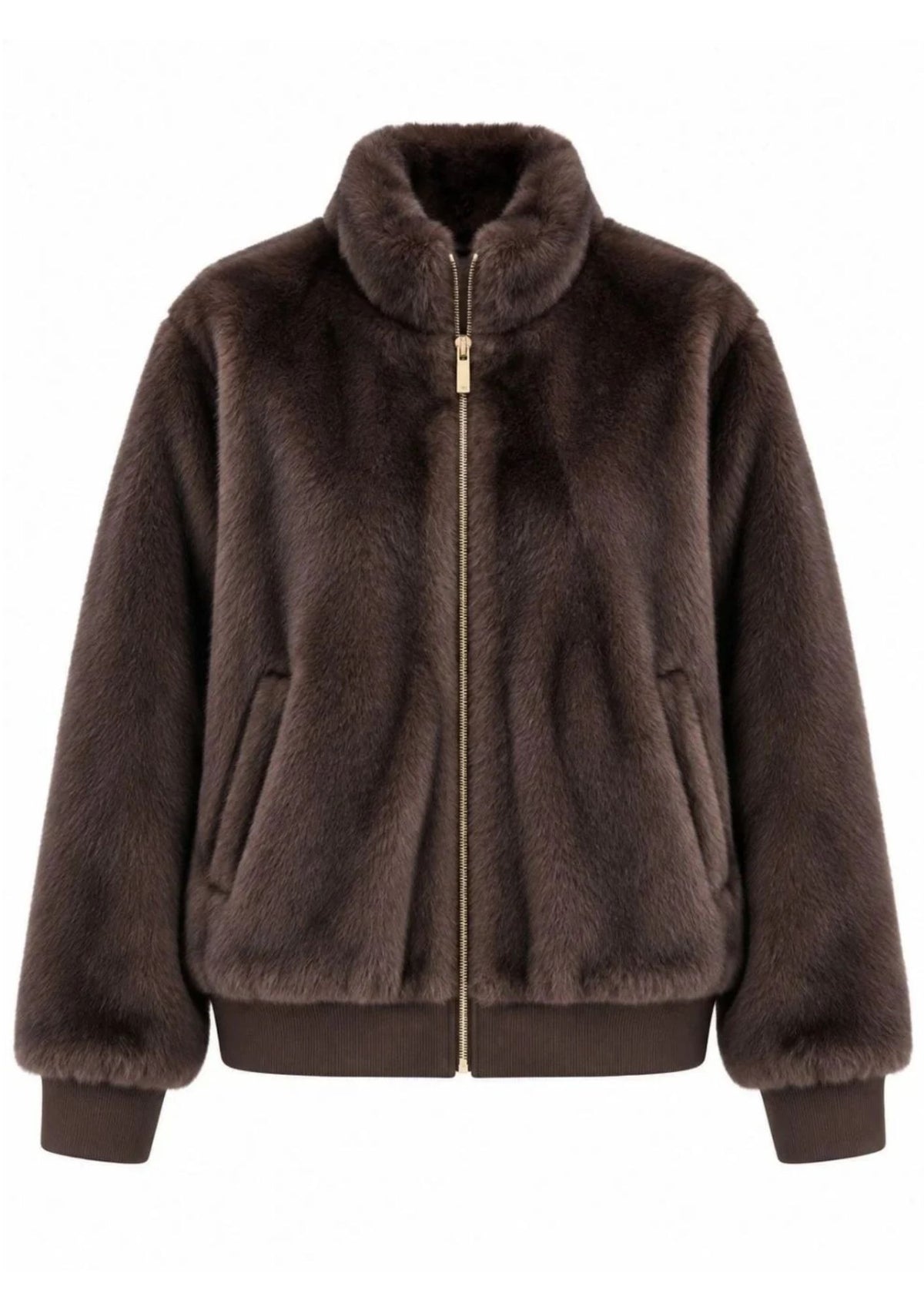 Bomber in tessuto furry Emmpatio Tortora 2625456092200 002 EMME MARELLA