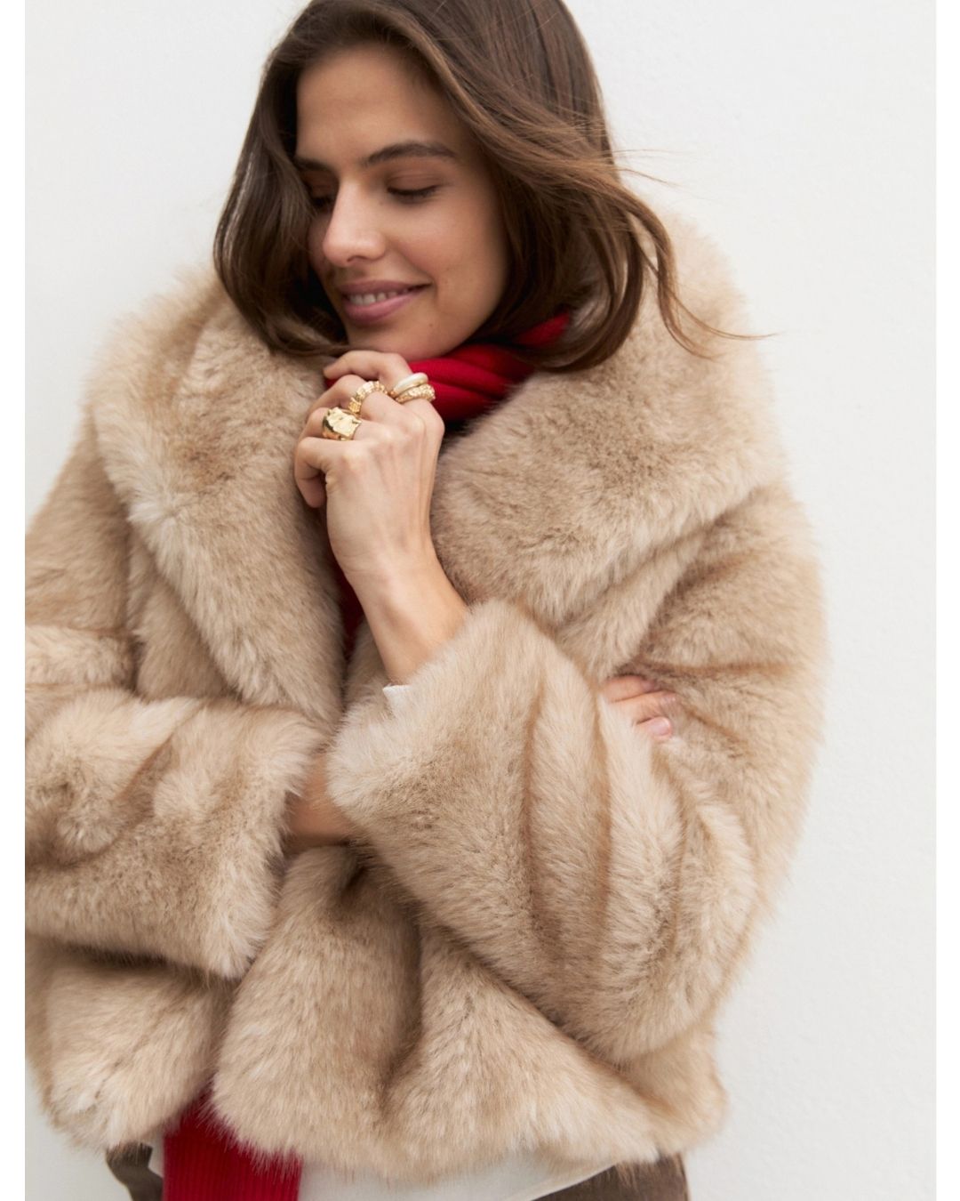 Cappotto corto in jersey furry Emmpatio Ecrù 2625456112200 001 EMME MARELLA