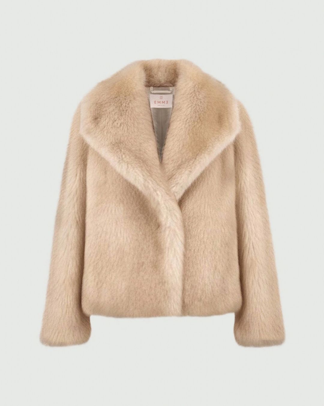Cappotto corto in jersey furry Emmpatio Ecrù 2625456112200 001 EMME MARELLA