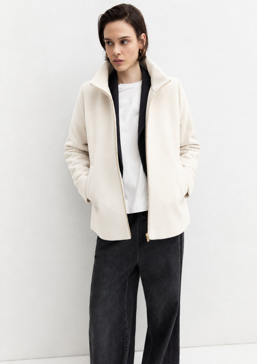 Capospalla in panno soft imbottito Emmsorriso Bianco Panna 2625486082200 001 EMME MARELLA