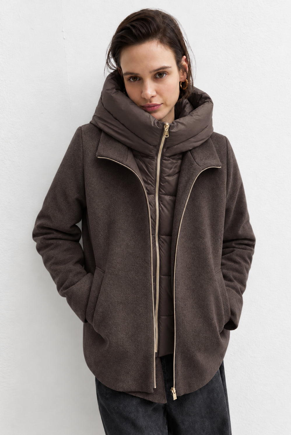 Capospalla in panno soft imbottito Emmsorriso Marrone 2625486082200 009 EMME MARELLA