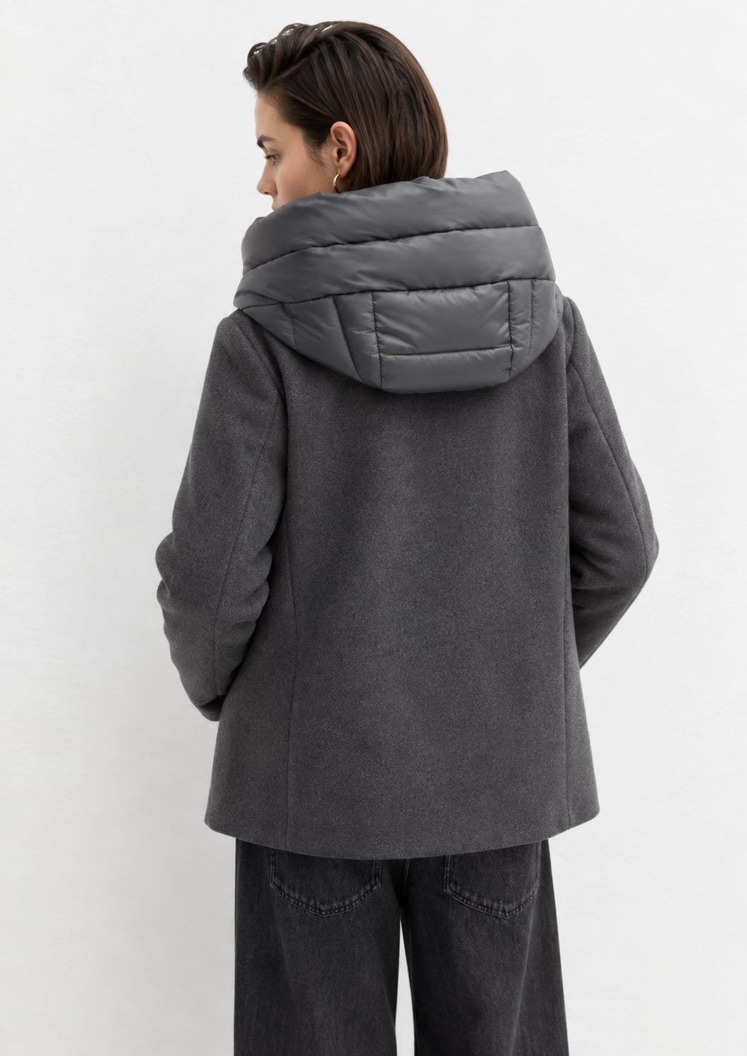 Capospalla in panno soft imbottito Emmsorriso Grigio Scuro Melange 2625486082200 011 EMME MARELLA