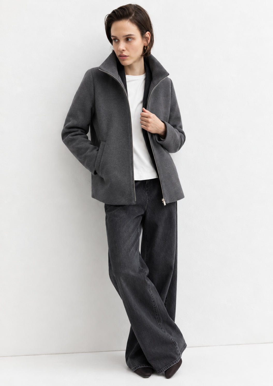 Capospalla in panno soft imbottito Emmsorriso Grigio Scuro Melange 2625486082200 011 EMME MARELLA