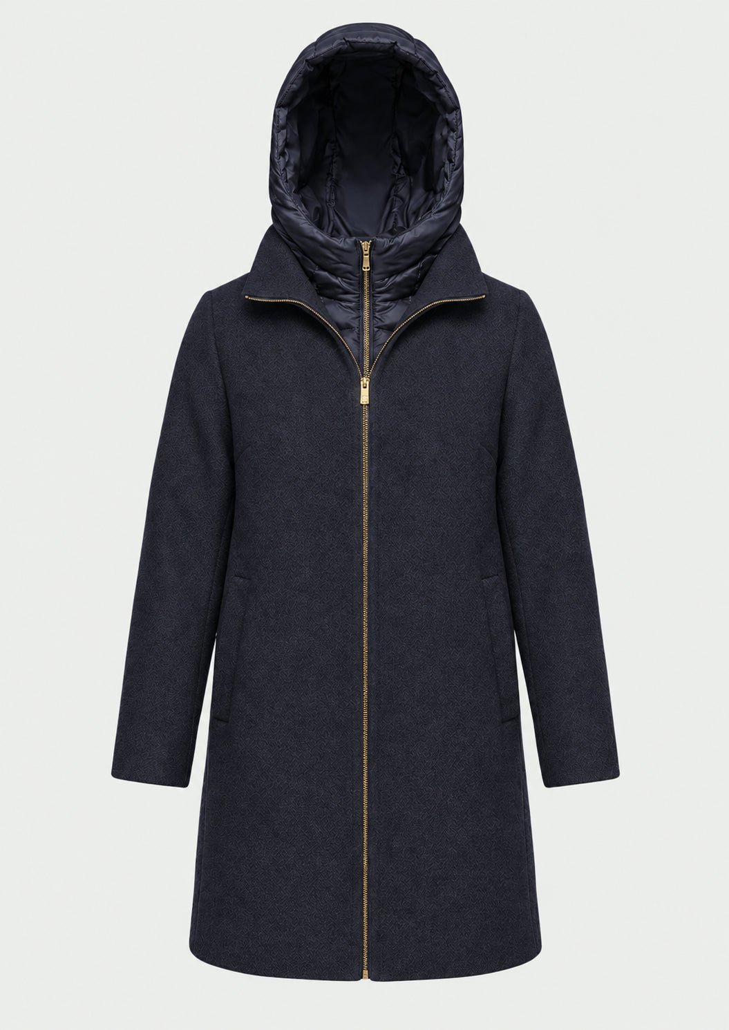 Giubbino in panno soft imbottito con cappuccio Emmbacio Blu Notte 2625496102200 012 EMME MARELLA
