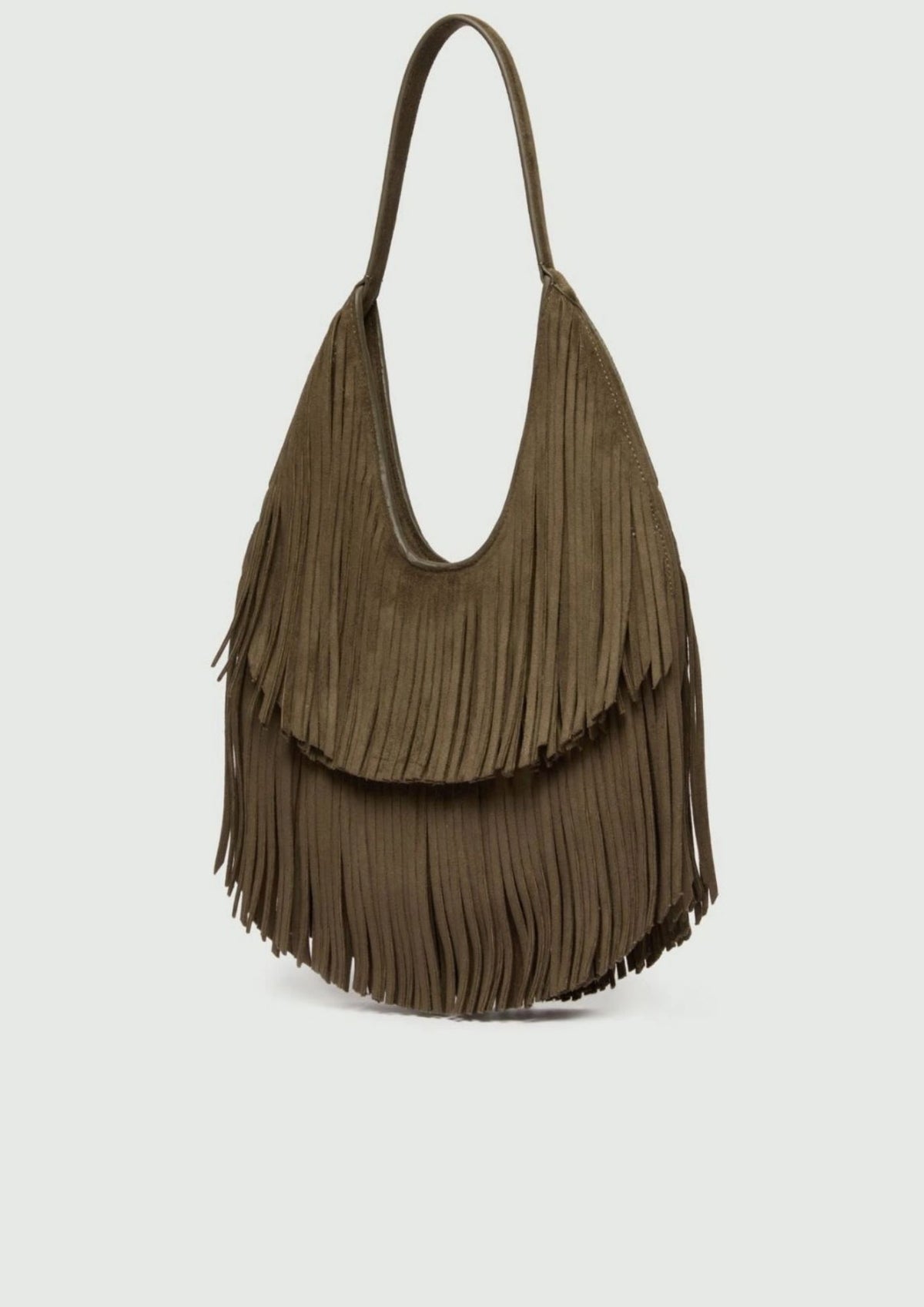 Borsa a spalla con frange Emmgeode Kaki 2625516081200 003 EMME MARELLA