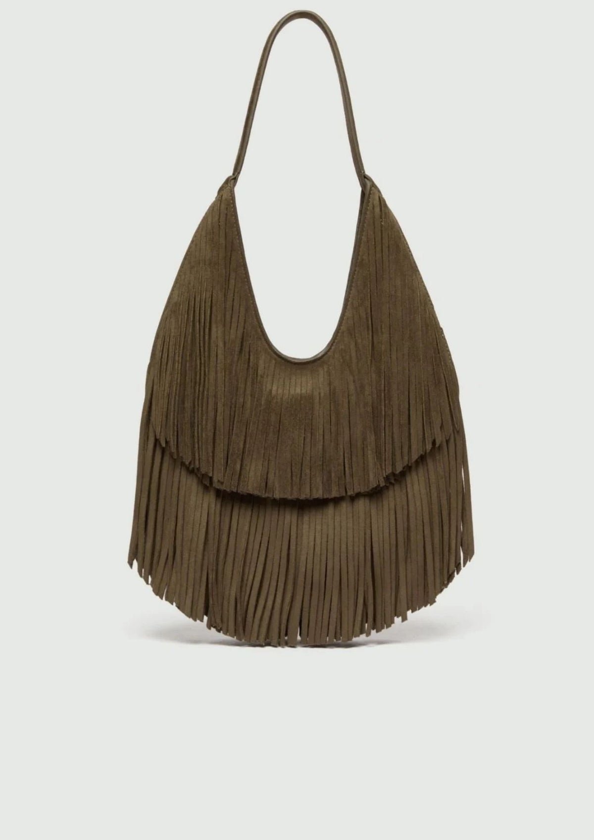 Borsa a spalla con frange Emmgeode Kaki 2625516081200 003 EMME MARELLA