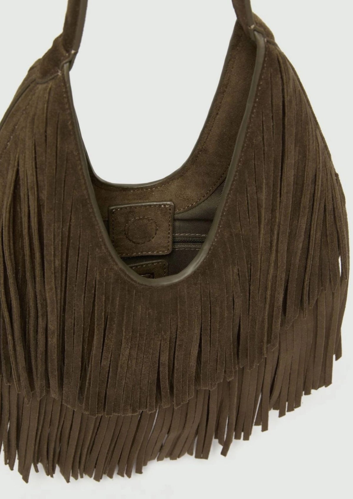 Borsa a spalla con frange Emmgeode Kaki 2625516081200 003 EMME MARELLA