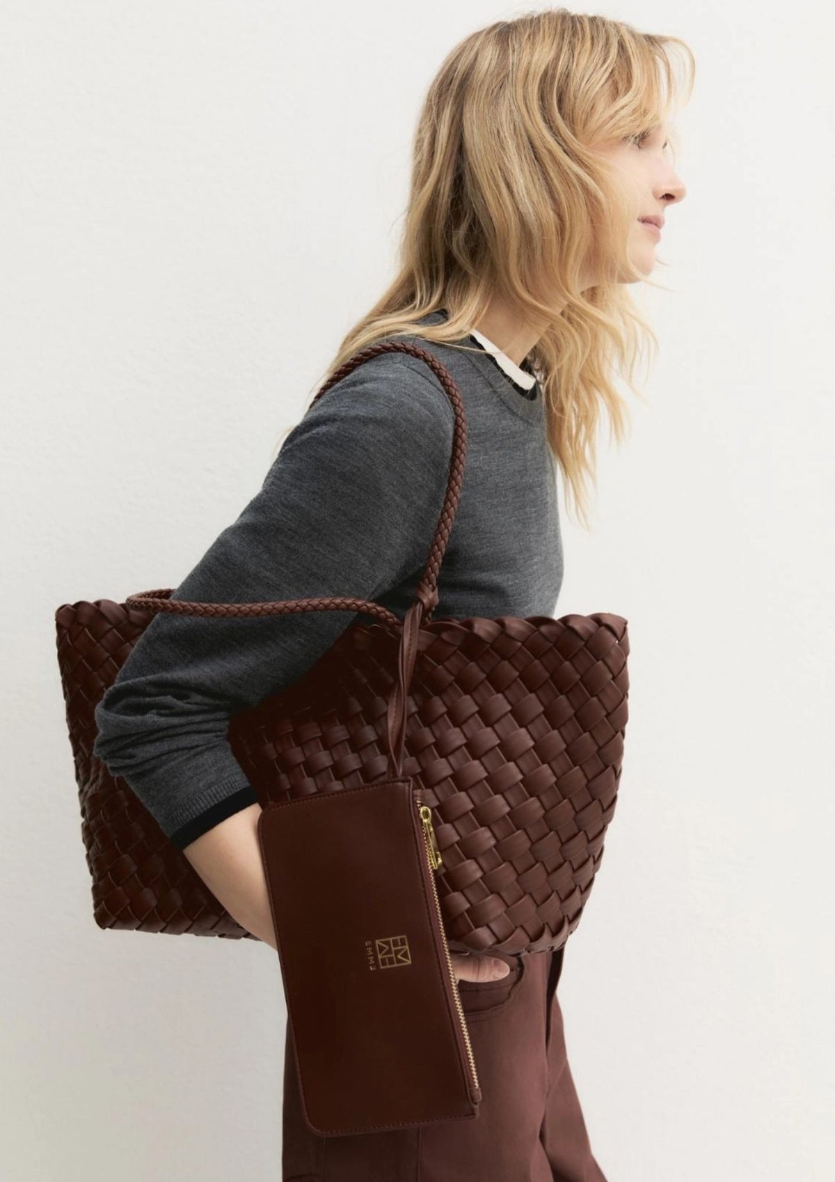 Shopper intrecciata Emmumido Cuoio 2625516111200 001 EMME MARELLA