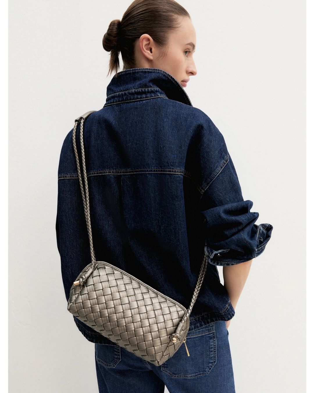 Borsa a tracolla intrecciata Silver 2625516121200 003 EMME MARELLA