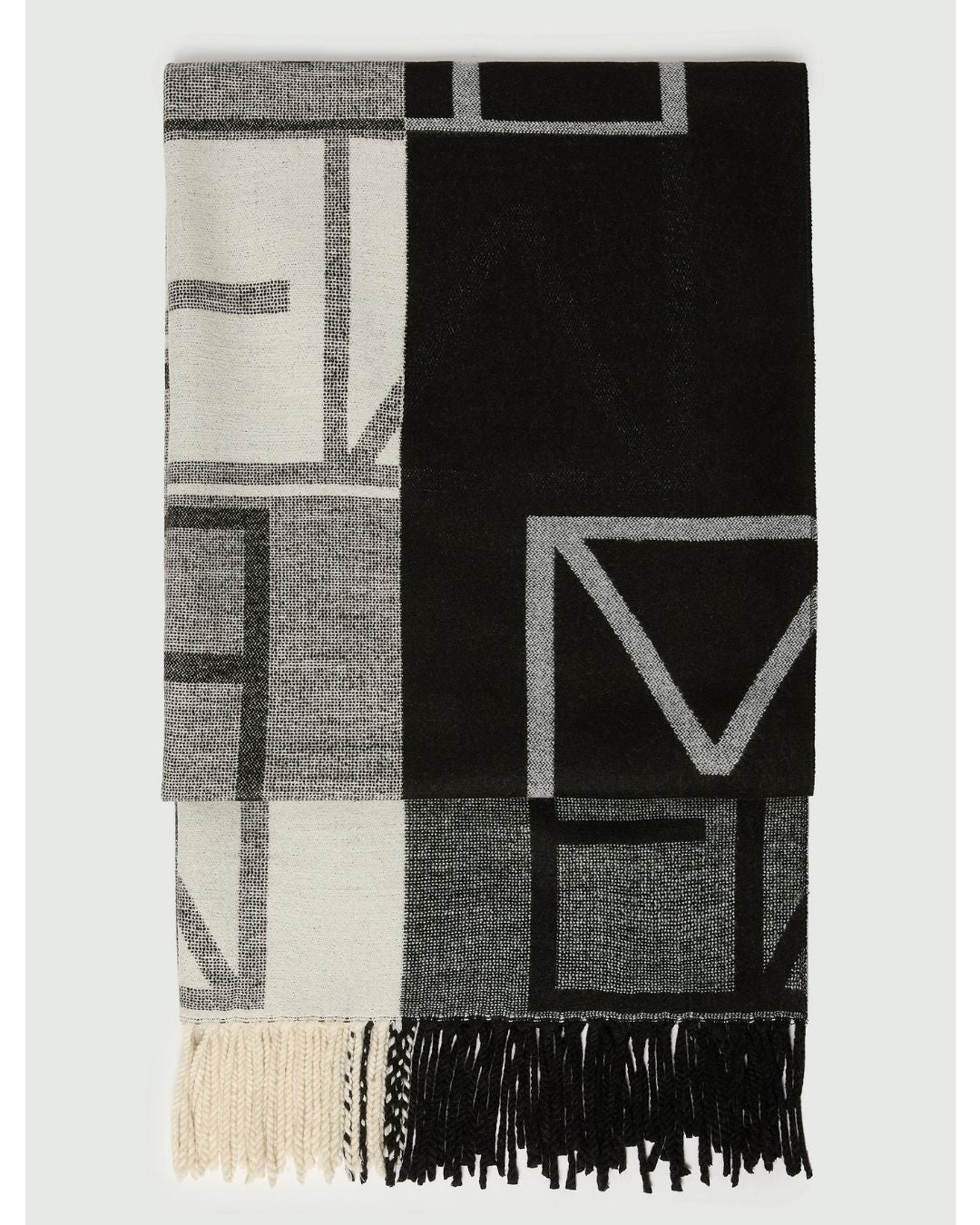 Stola jacquard con logo Emmgattini Nera 2625546012200 002 EMME MARELLA