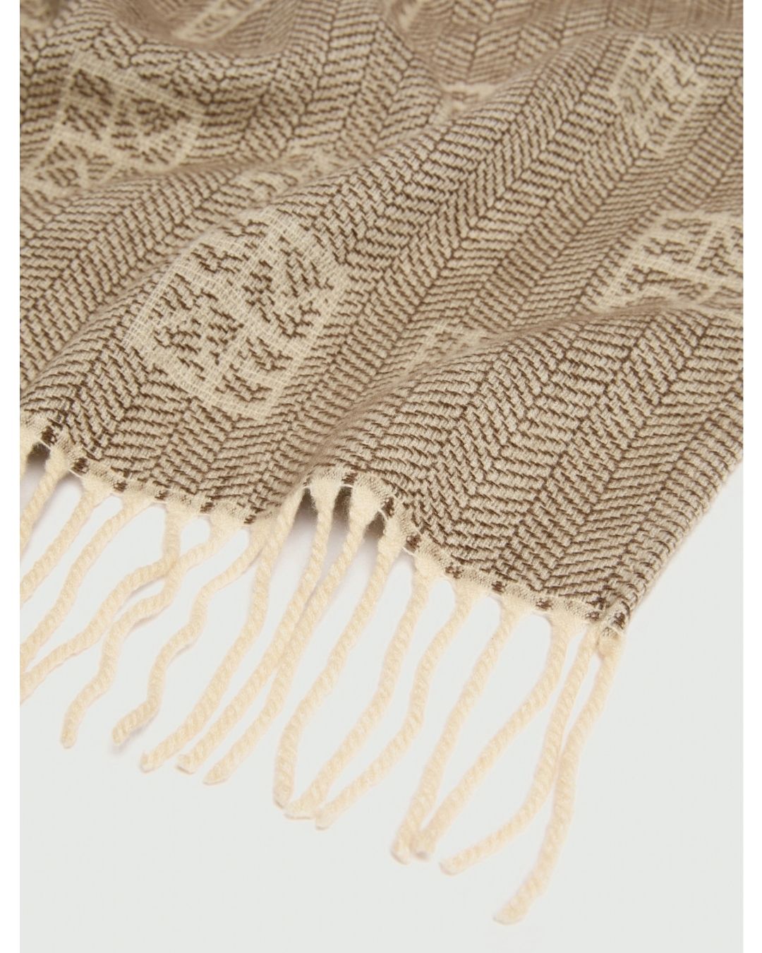 Poncho jacquard con frange Cammello 2625736021200 001 EMME MARELLA