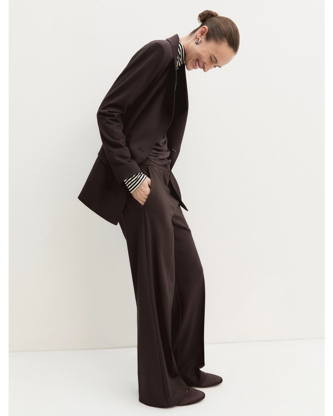 Pantalone dritto in jersey stretch Emmpalace Testa moro 2625786021200 006 EMME MARELLA