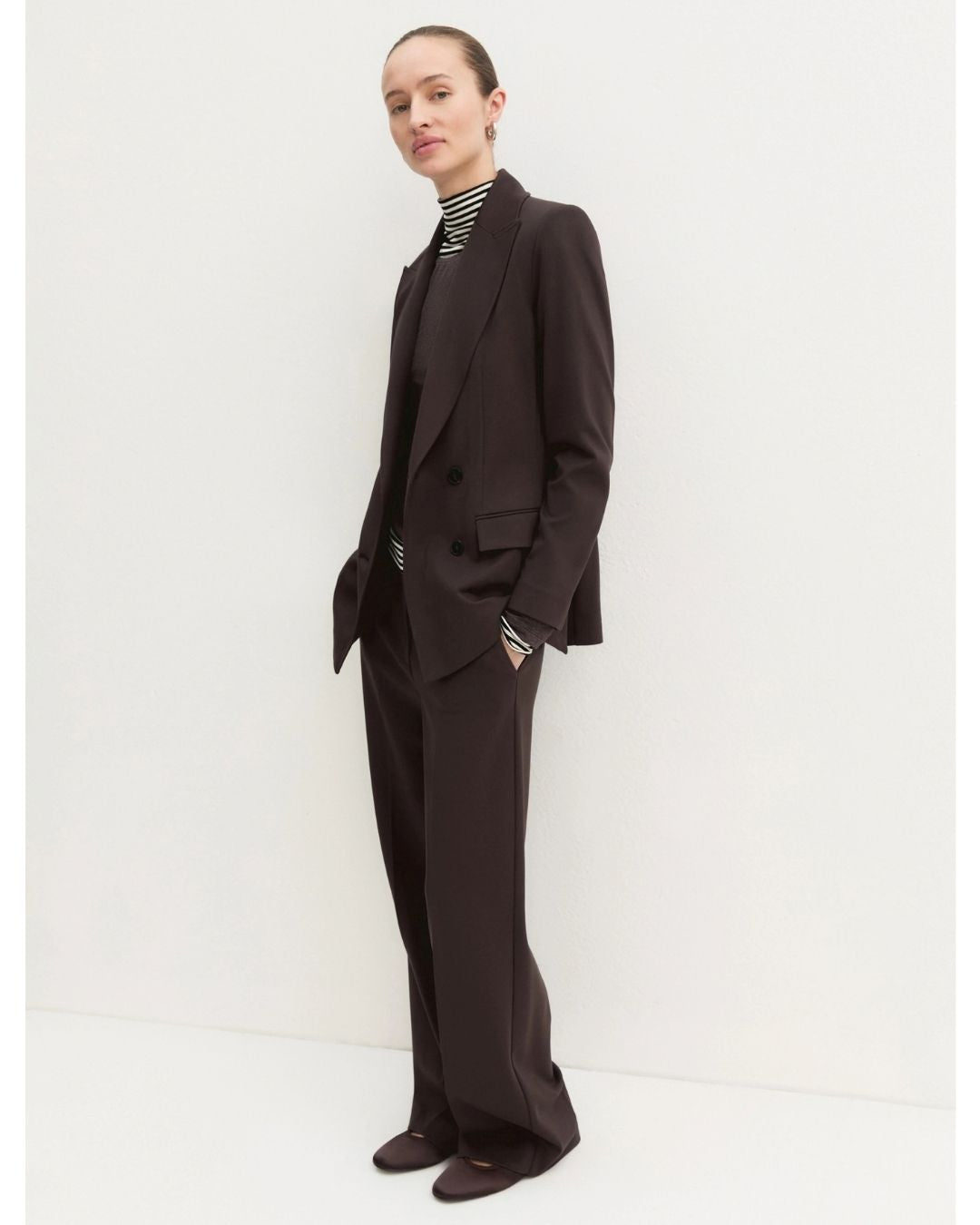 Pantalone dritto in jersey stretch Emmpalace Testa moro 2625786021200 006 EMME MARELLA