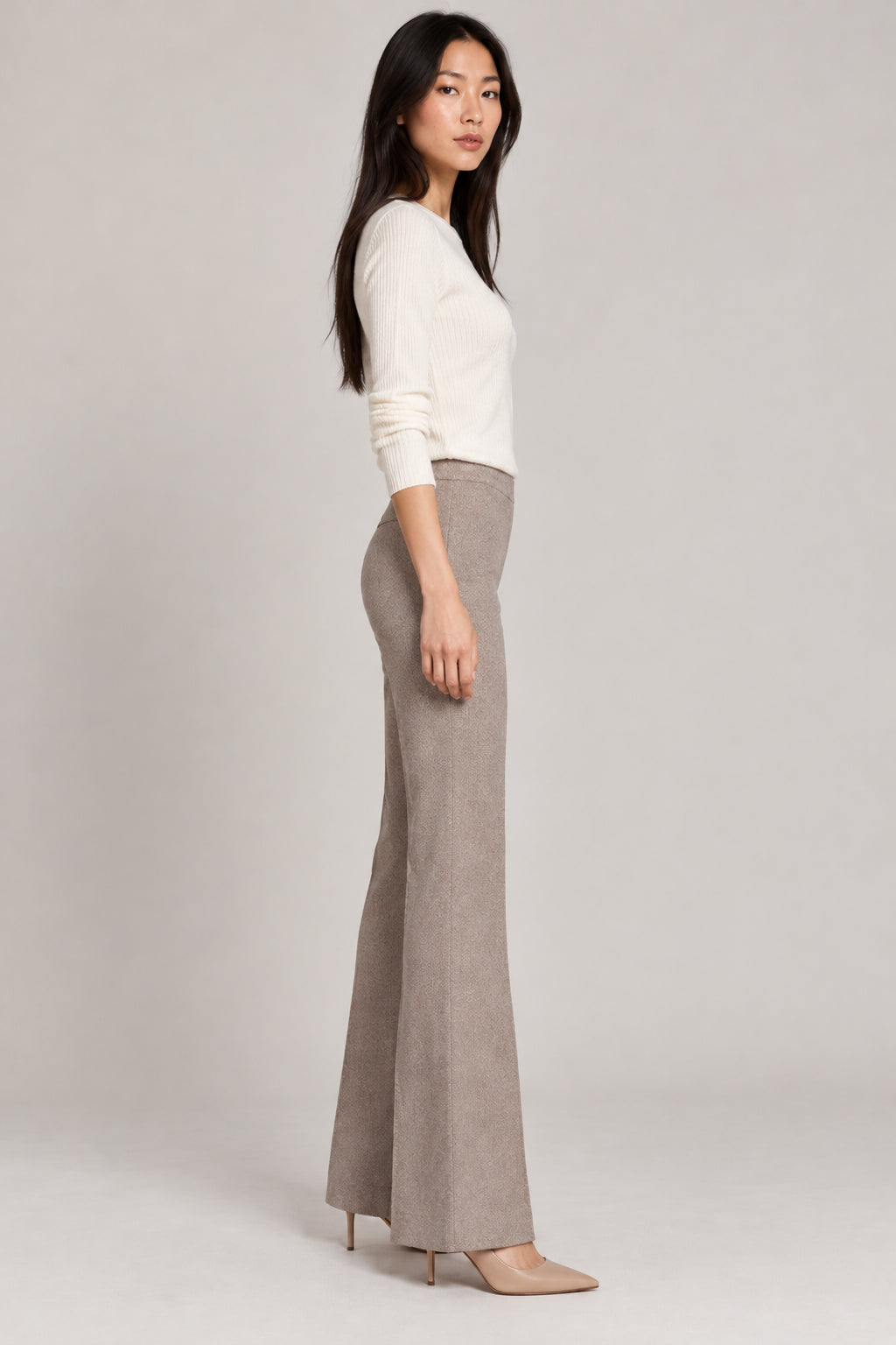 Pantalone in jersey di misto cotone stretch Emmzamia Ecru 2625786022200 001 EMME MARELLA