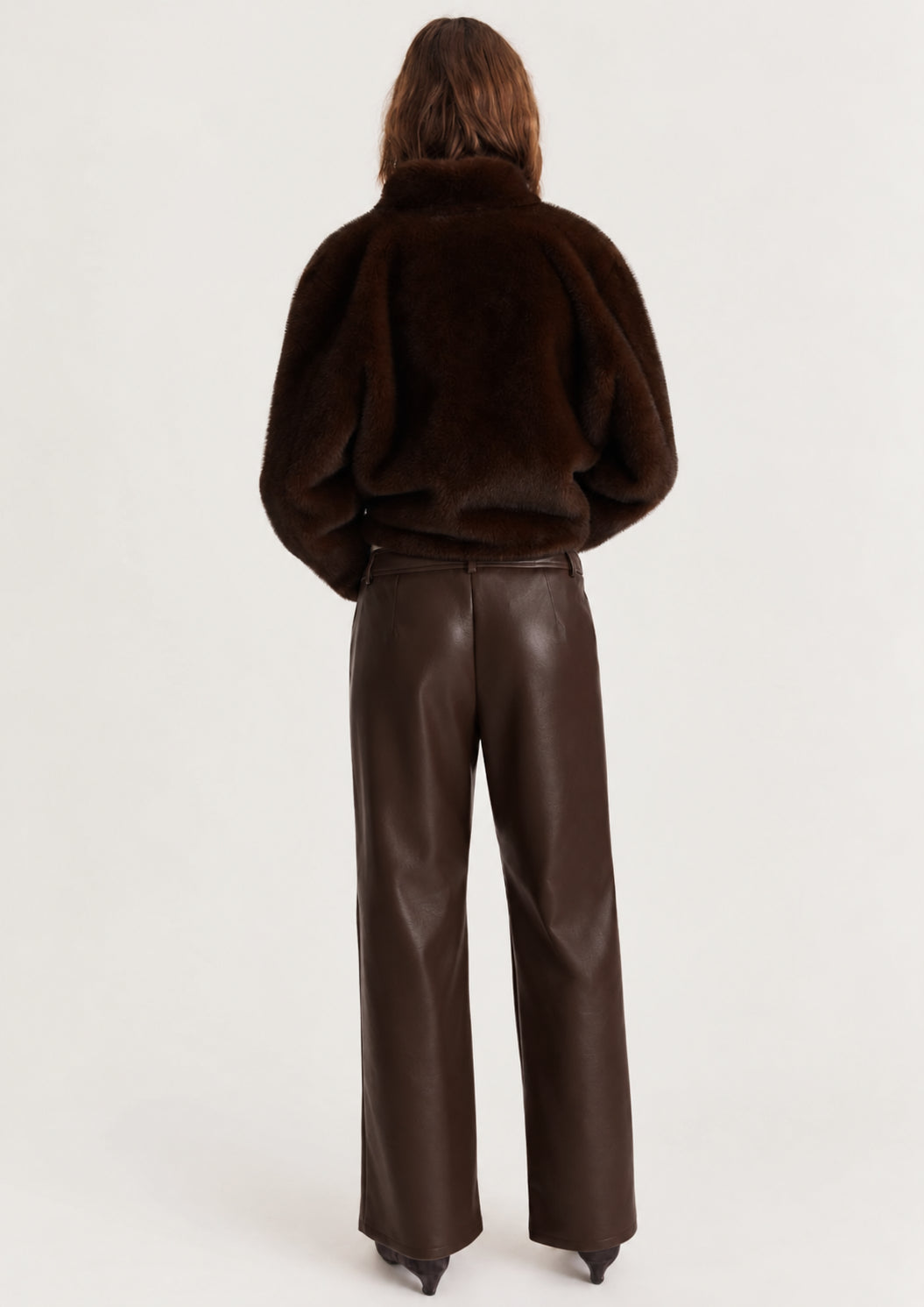 Pantalone dritto in jersey spalmato Emmargento Teasta di Moro 2625786032200 003 EMME MARELLA