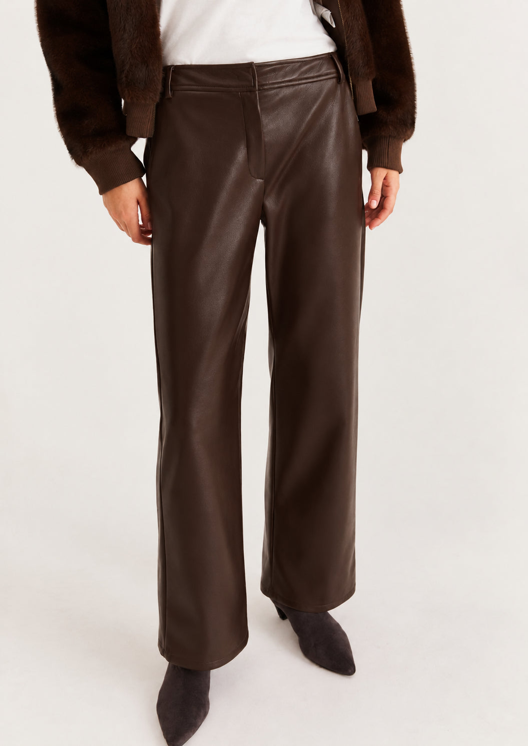 Pantalone dritto in jersey spalmato Emmargento Teasta di Moro 2625786032200 003 EMME MARELLA
