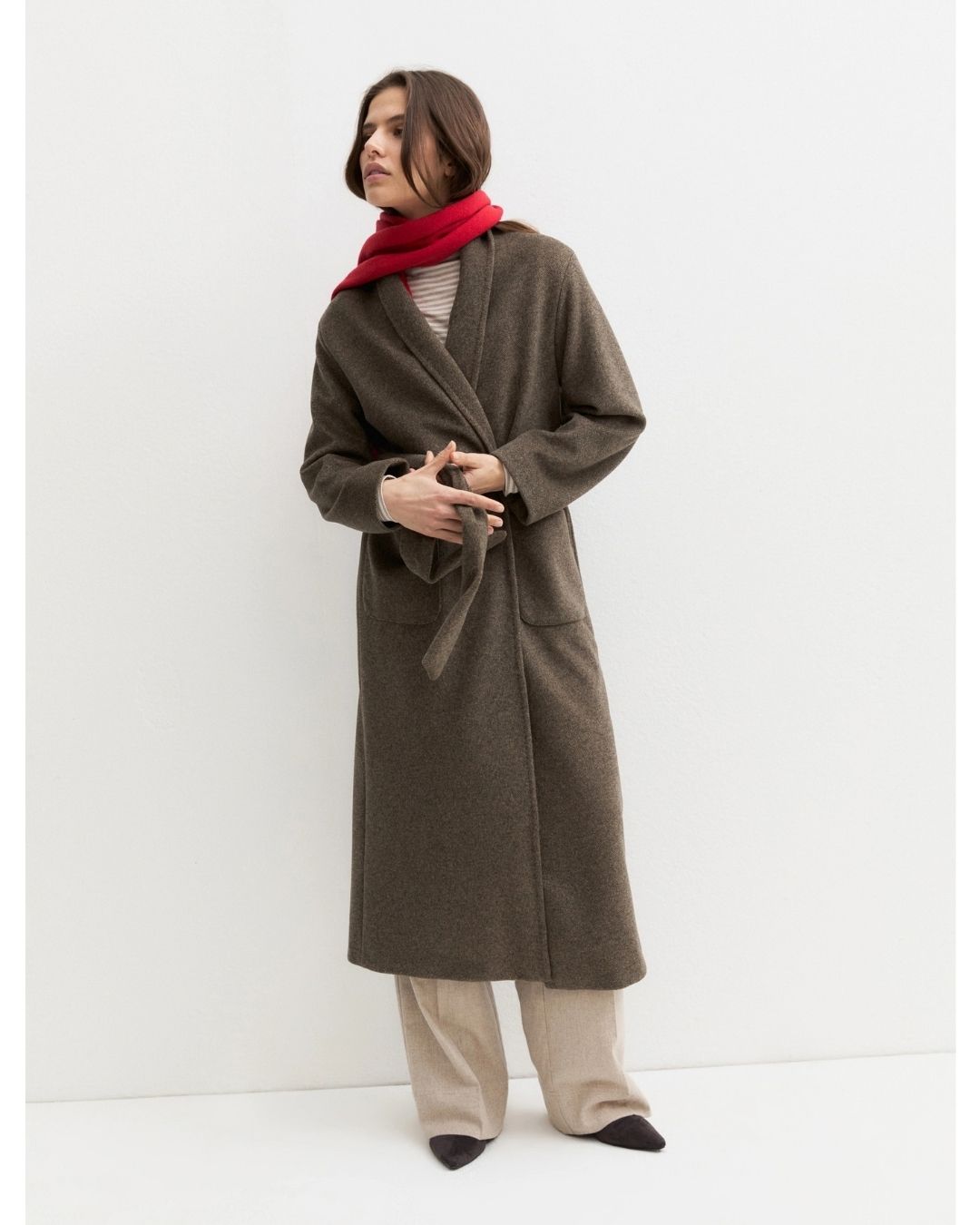 Cappotto in jersey soft Castagna 2625906012200 001 EMME MARELLA