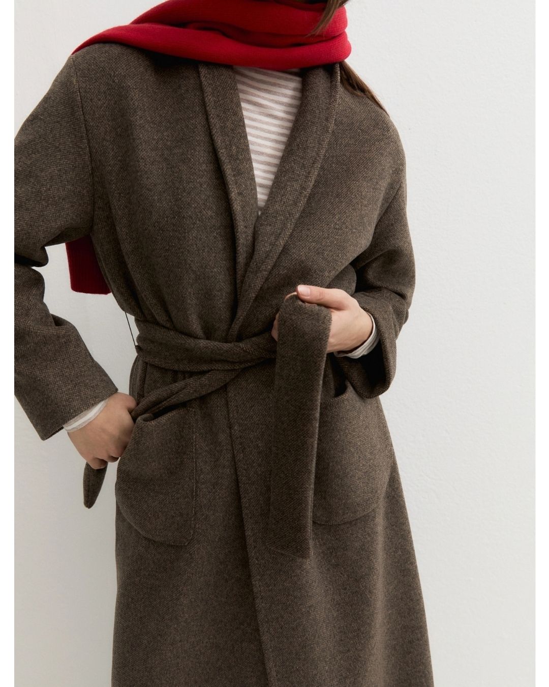 Cappotto in jersey soft Castagna 2625906012200 001 EMME MARELLA