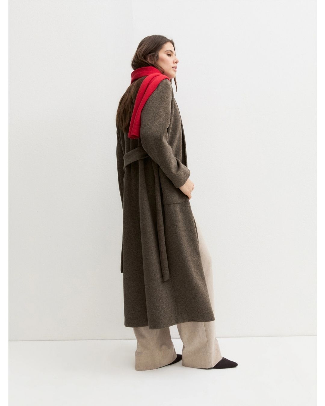 Cappotto in jersey soft Castagna 2625906012200 001 EMME MARELLA