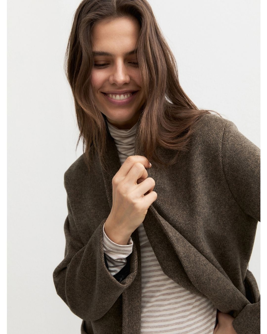 Cappotto in jersey soft Castagna 2625906012200 001 EMME MARELLA