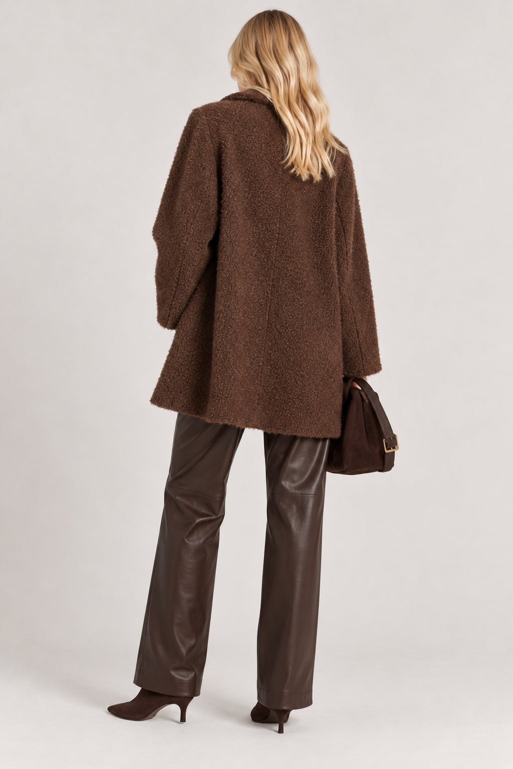 Cappottino in jersey bouclé stretch Emmvanesio Tortora 2625906062200 002 EMME MARELLA
