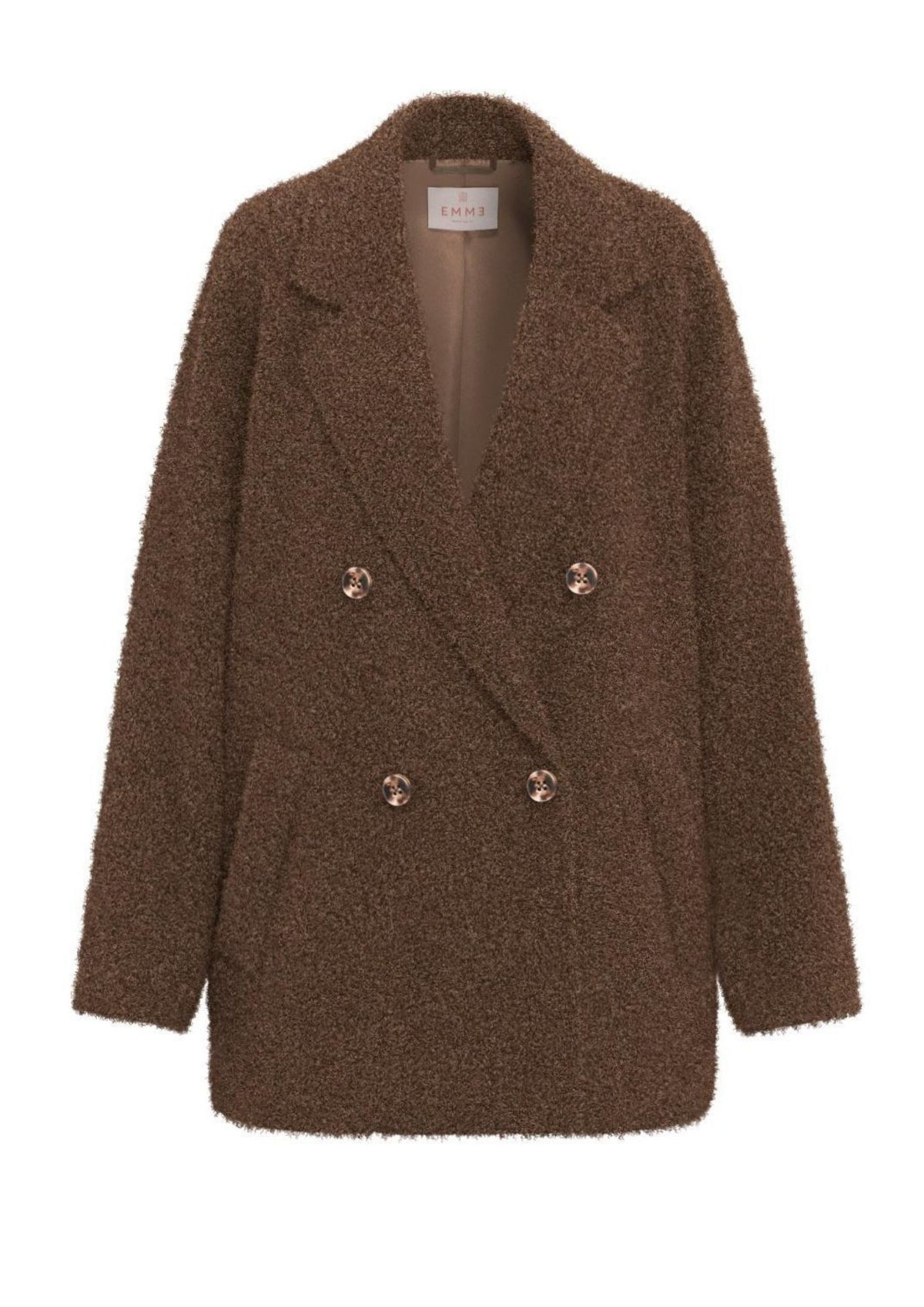 Cappottino in jersey bouclé stretch Emmvanesio Tortora 2625906062200 002 EMME MARELLA