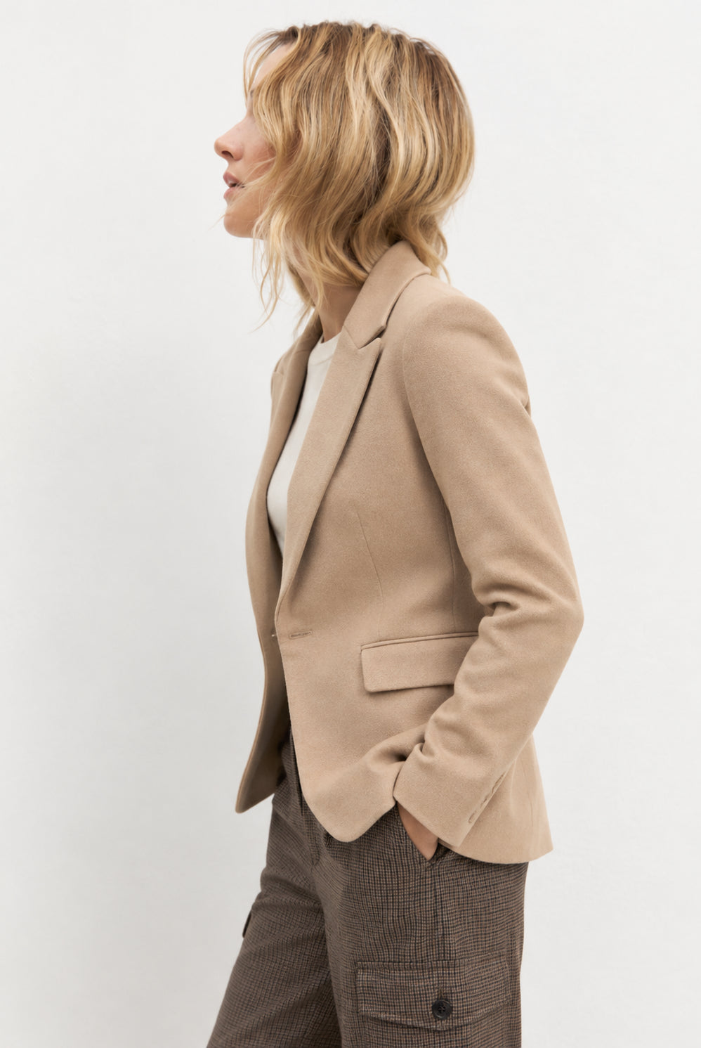 Blazer semi aderente in jersey Emmorche Ecru 2625916041200 001 EMME MARELLA