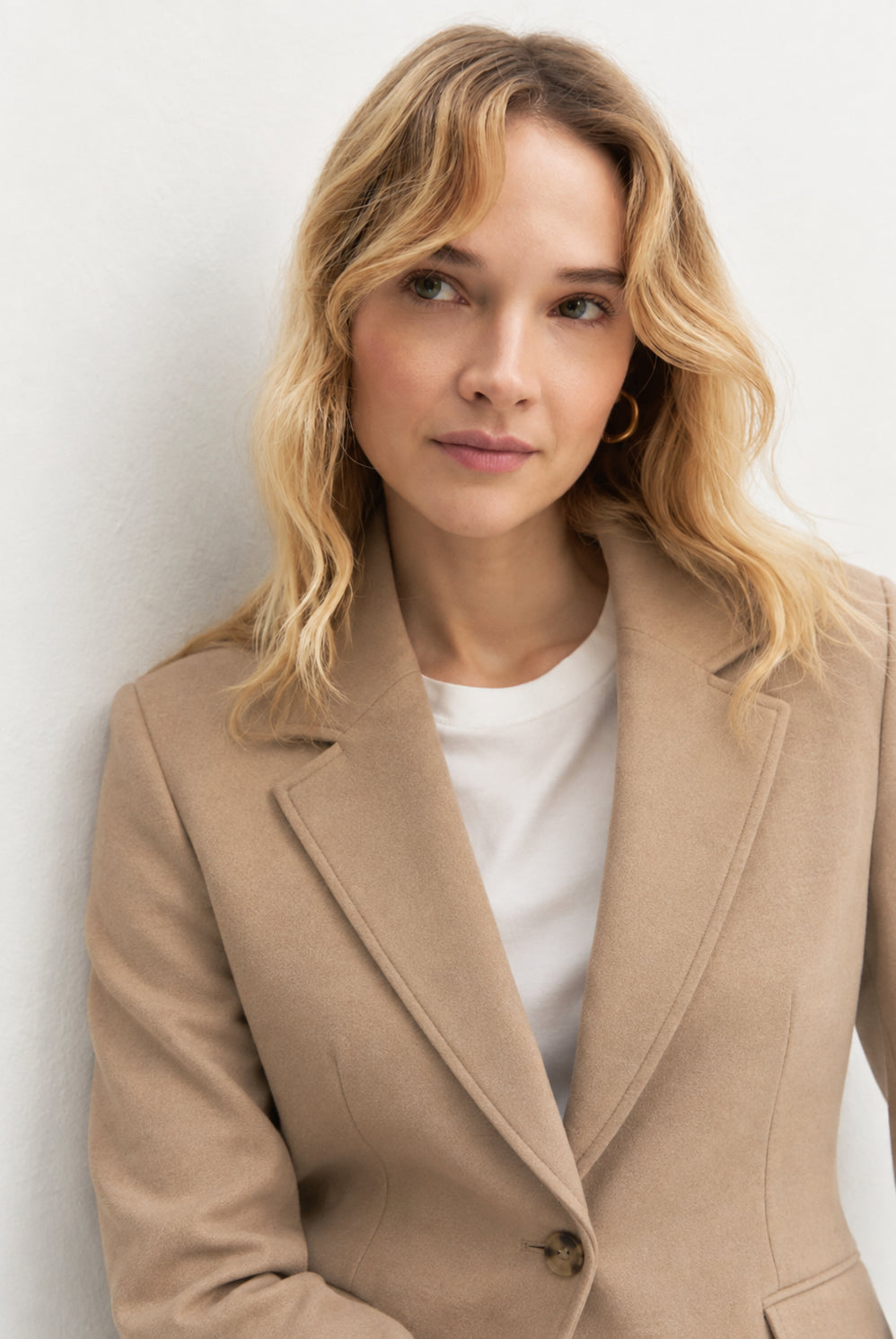 Blazer semi aderente in jersey Emmorche Ecru 2625916041200 001 EMME MARELLA