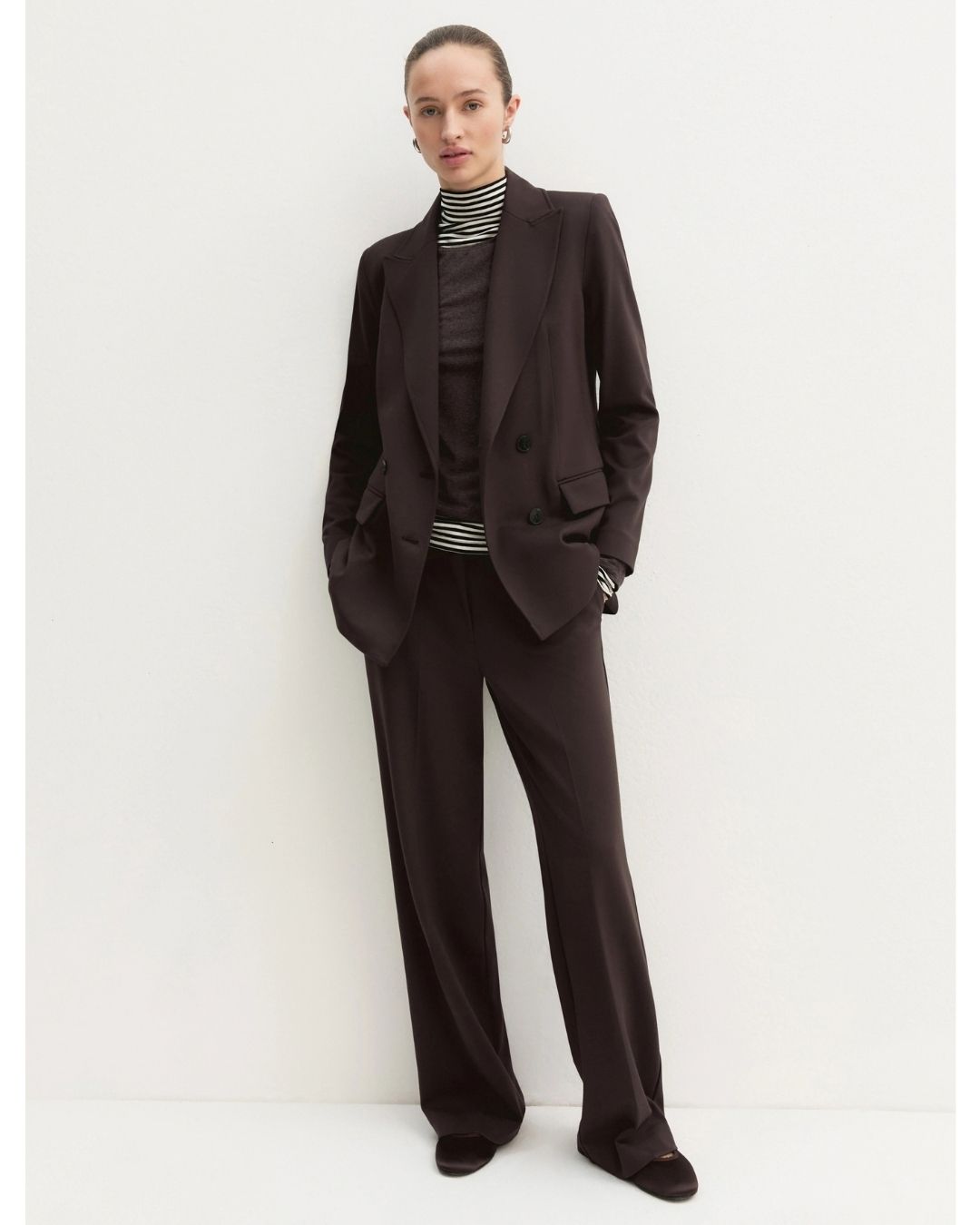 Blazer doppiopetto semiaderente in jersey Testa moro 2625916051200 006 EMME MARELLA