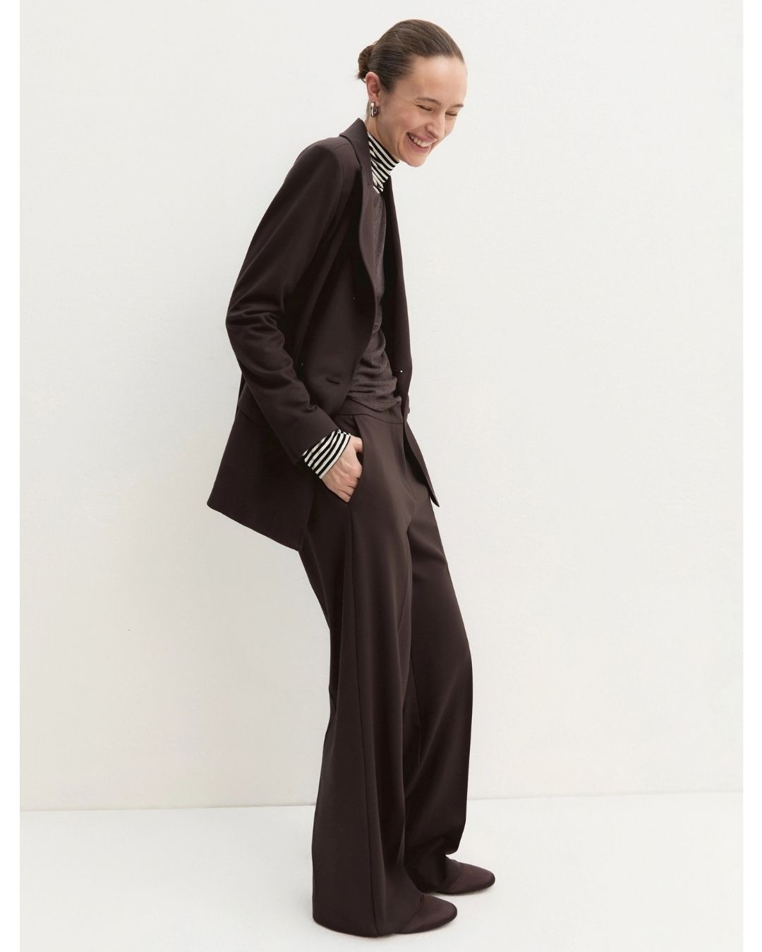 Blazer doppiopetto semiaderente in jersey Testa moro 2625916051200 006 EMME MARELLA