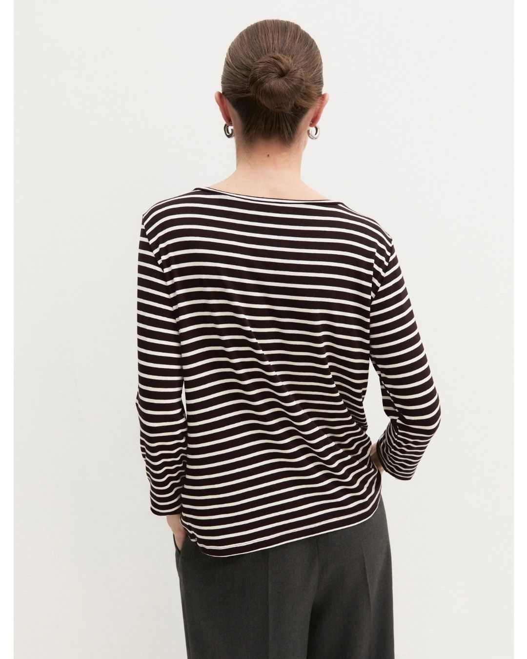 T-shirt in viscosa stretch Marrone 2625976021200 008 EMME MARELLA