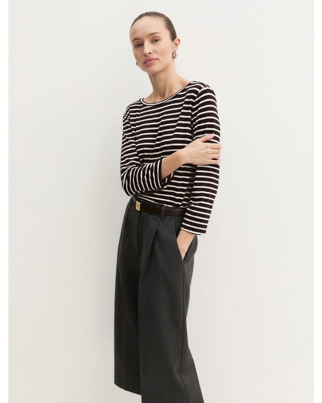 T-shirt in viscosa stretch Marrone 2625976021200 008 EMME MARELLA