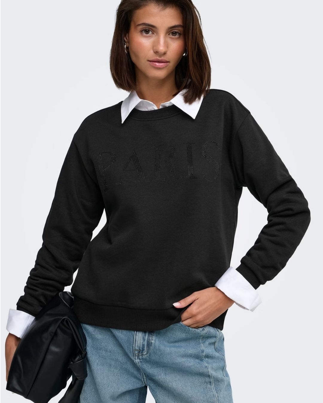 Felpa Donna Nero 15221015 Black GLITTER PARIS JACQUELINE DE YONG