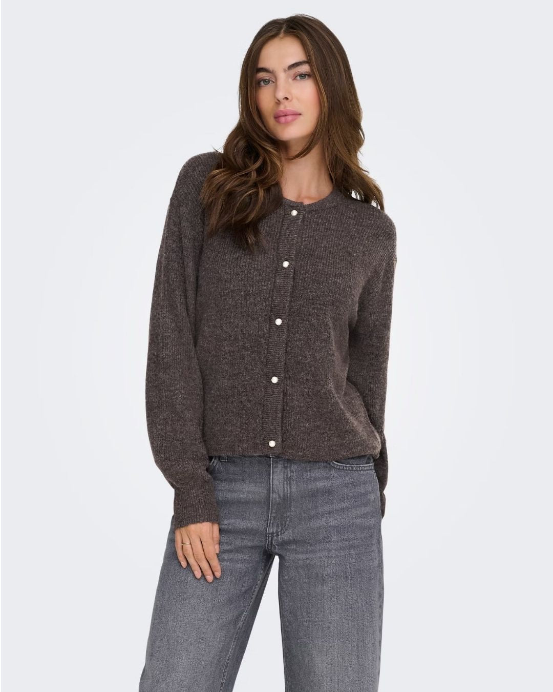 Cardigan Donna Marrone Bracken 15326819 Bracken MELANGE JACQUELINE DE YONG