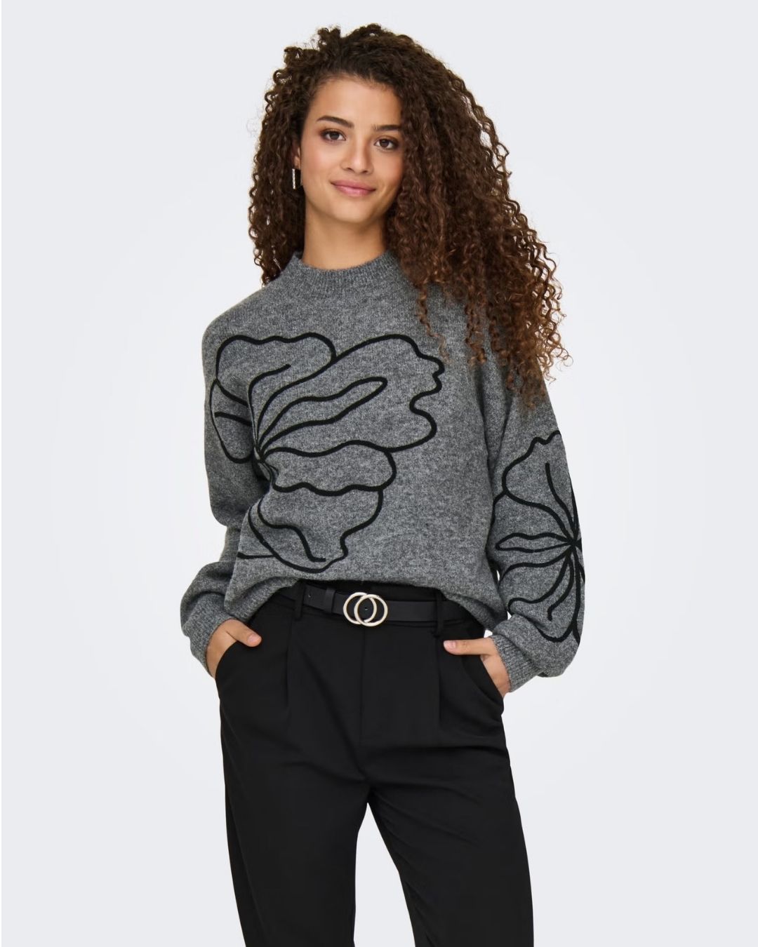 Maglione Donna Grigio Dark Grey Melange 15344518 Dark Grey Melange JACQUELINE DE YONG