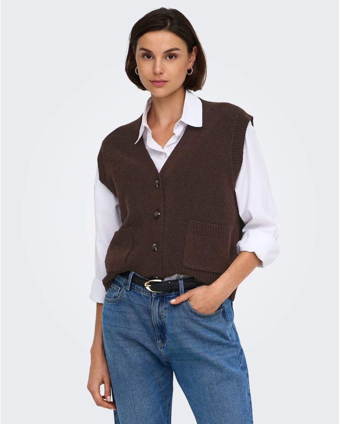 Cardigan Donna Marrone Super Coffee Bean 15354100 Coffee Bean MELANGE JACQUELINE DE YONG
