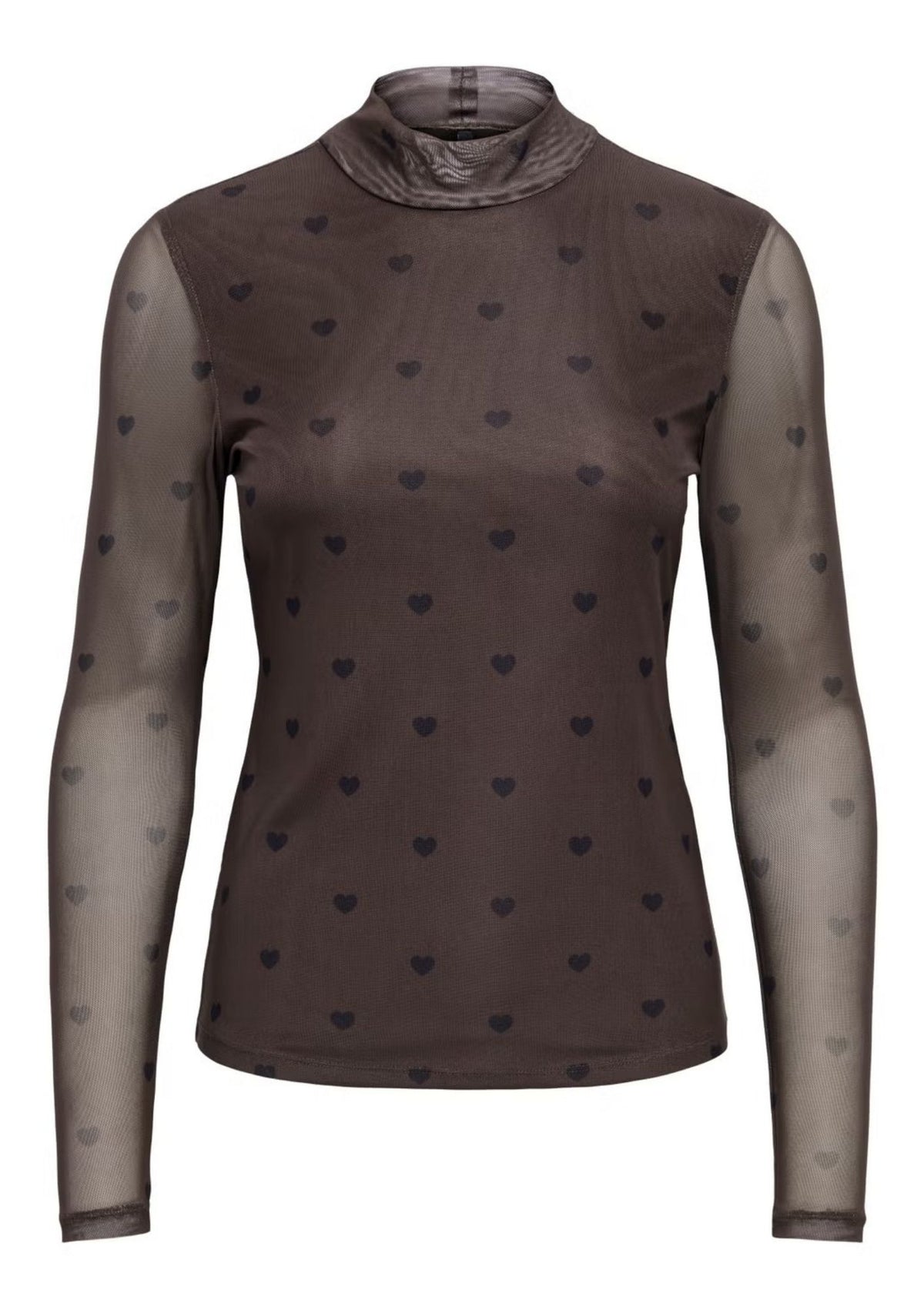 Only Top Donna Erica Marrone 15141298 Coffee Bean Black heart ONLY