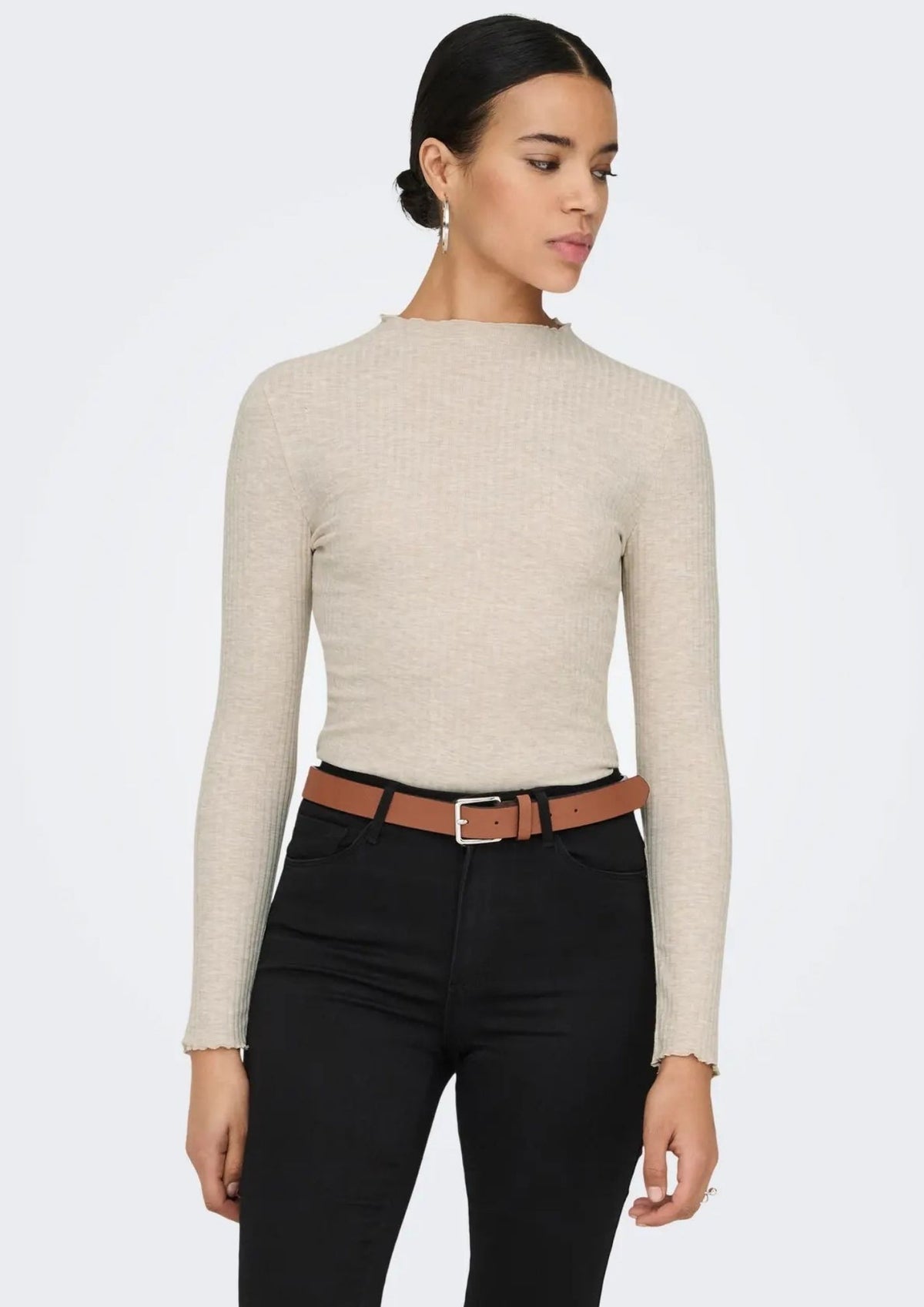Only Top Donna Emma Grigio Pomice 15180040 Pumice Stone MELANGE ONLY