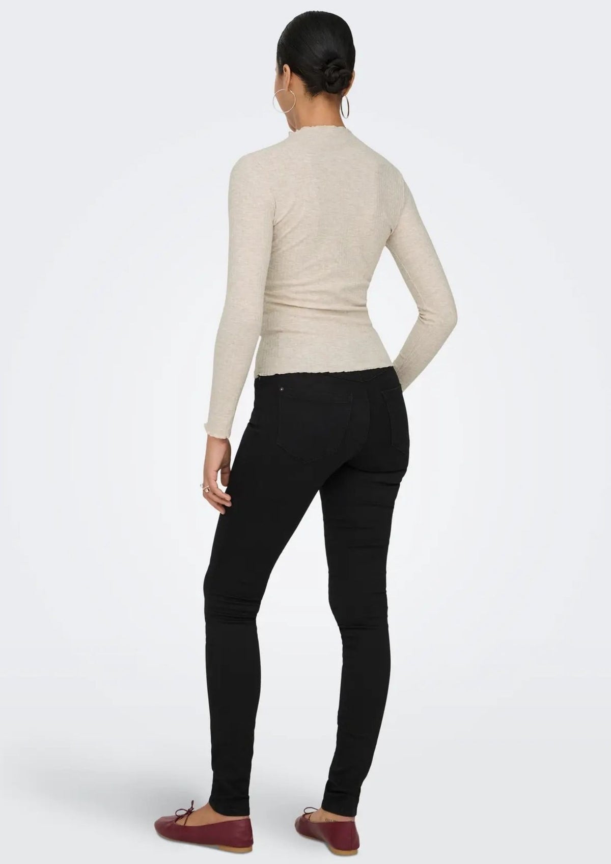 Only Top Donna Emma Grigio Pomice 15180040 Pumice Stone MELANGE ONLY